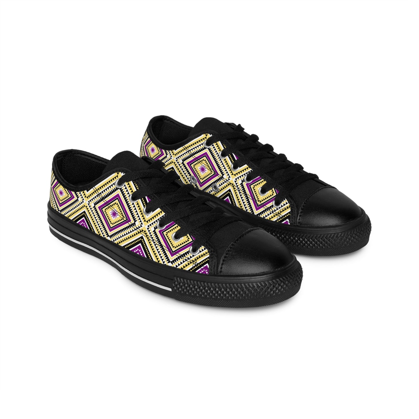 Trendy Women's Sneakers with Vibrant Geometric Pattern