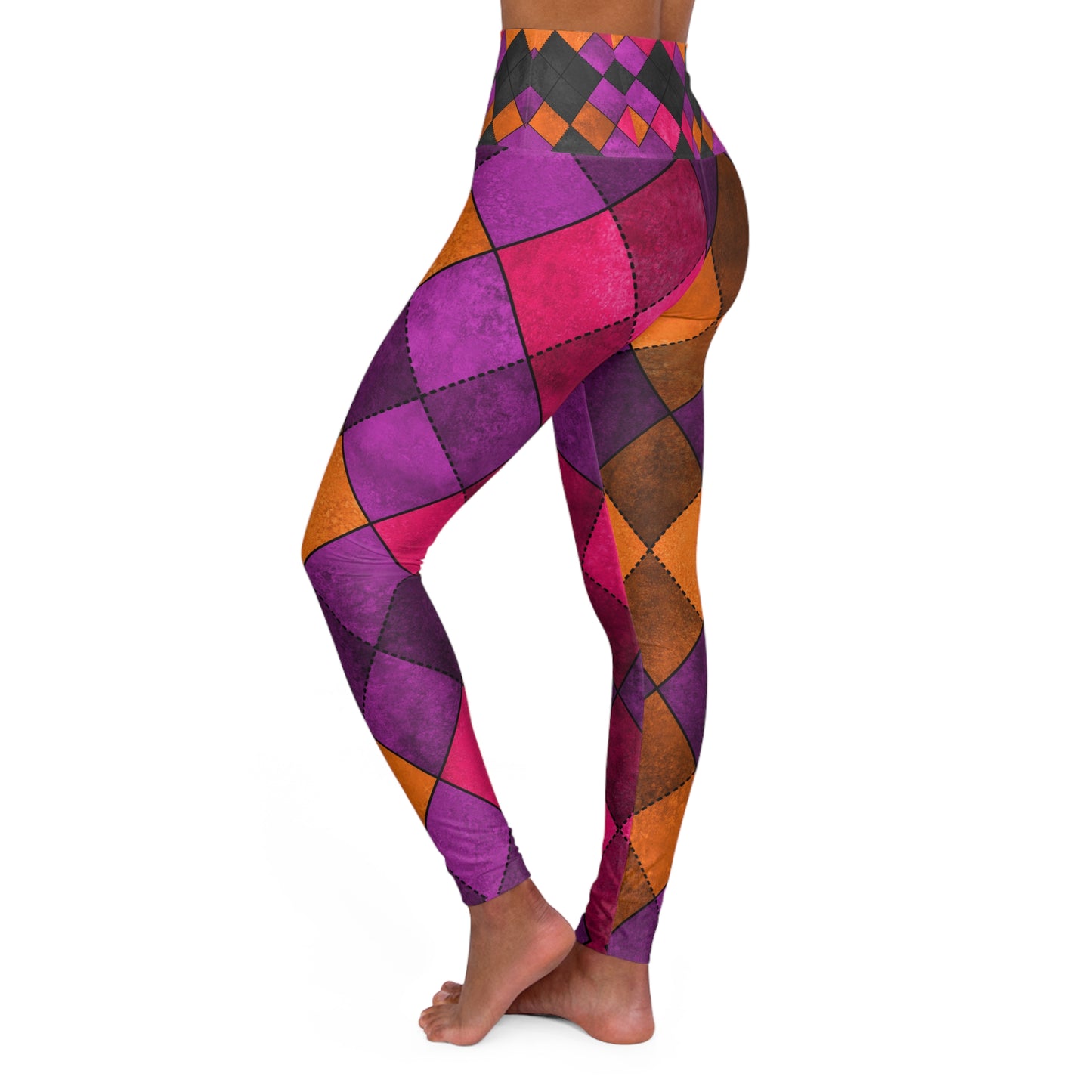 Vibrant High Waisted Yoga Leggings - Stylish Fitness Wear for Active Lifestyles