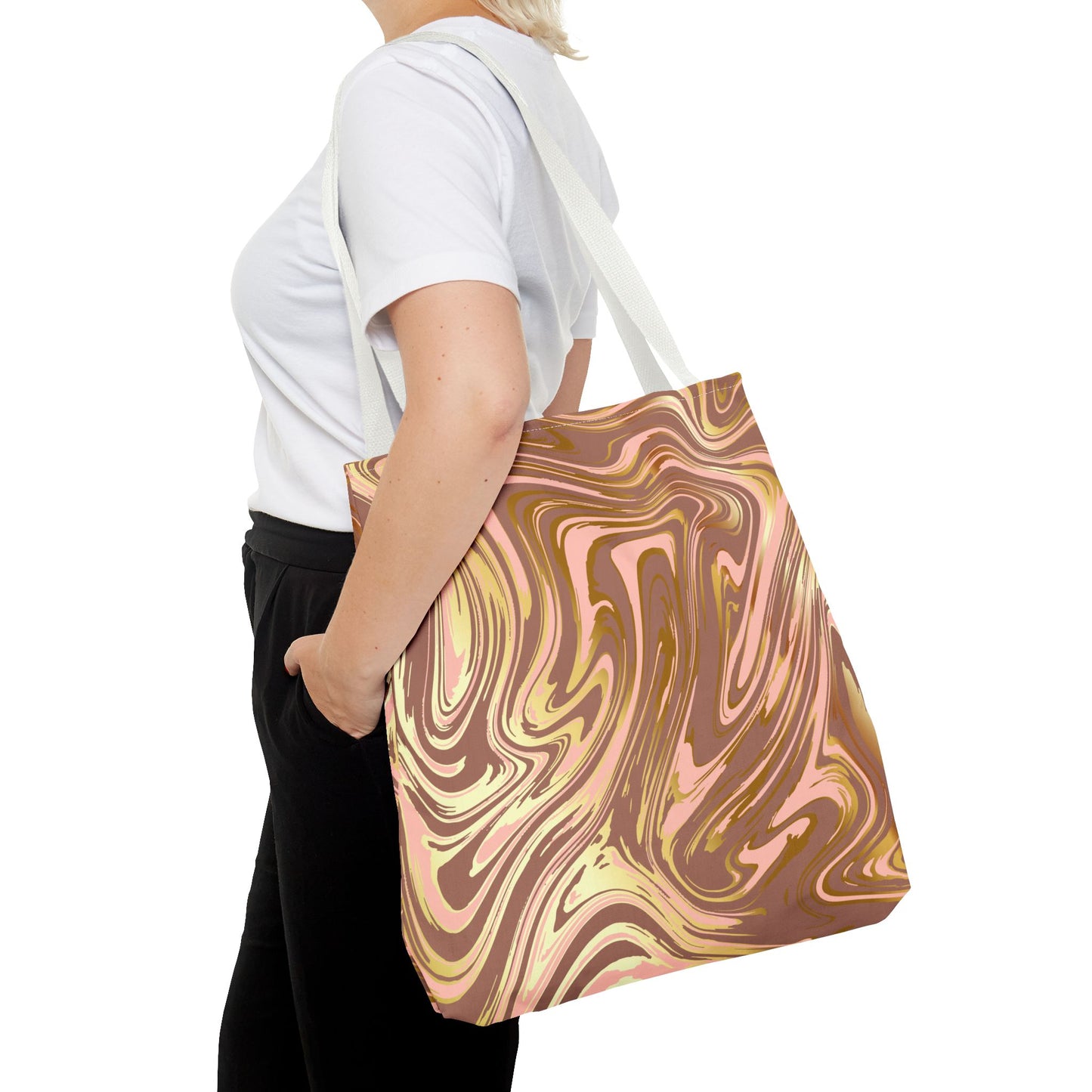 Chic Abstract Marble Tote Bag - Stylish Reusable Shopping Bag for Everyday Use