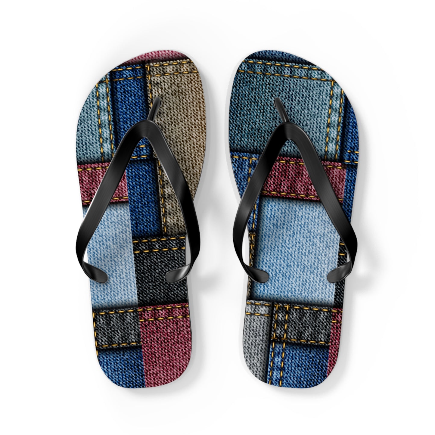 Stylish Denim Patch Flip Flops for Summer Adventures