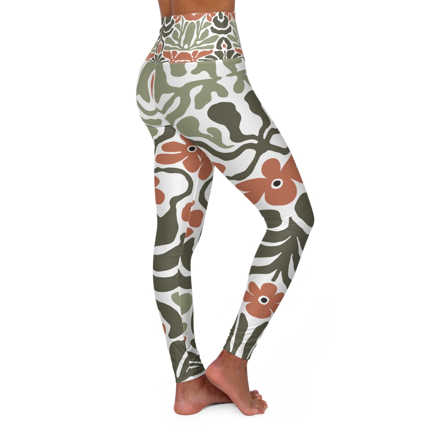 Floral High Waisted Yoga Leggings - Stylish & Comfortable Activewear