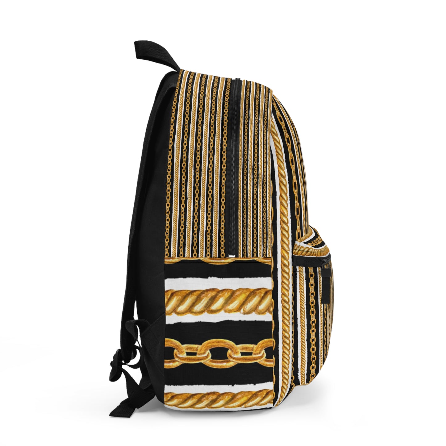 Gold Chain Print Backpack for Trendy Students