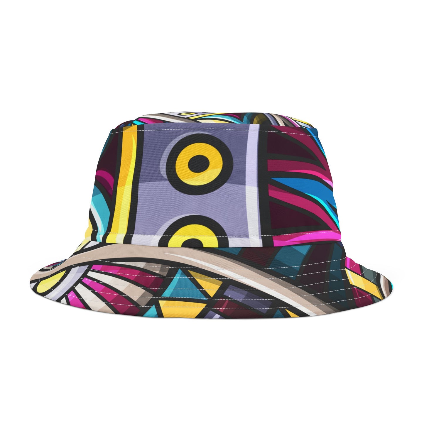 Vibrant Geometric Bucket Hat - Colorful Summer Accessory