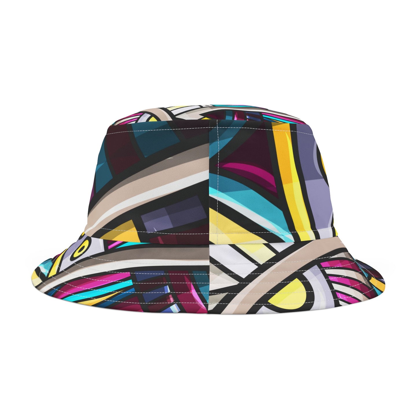 Vibrant Geometric Bucket Hat - Colorful Summer Accessory