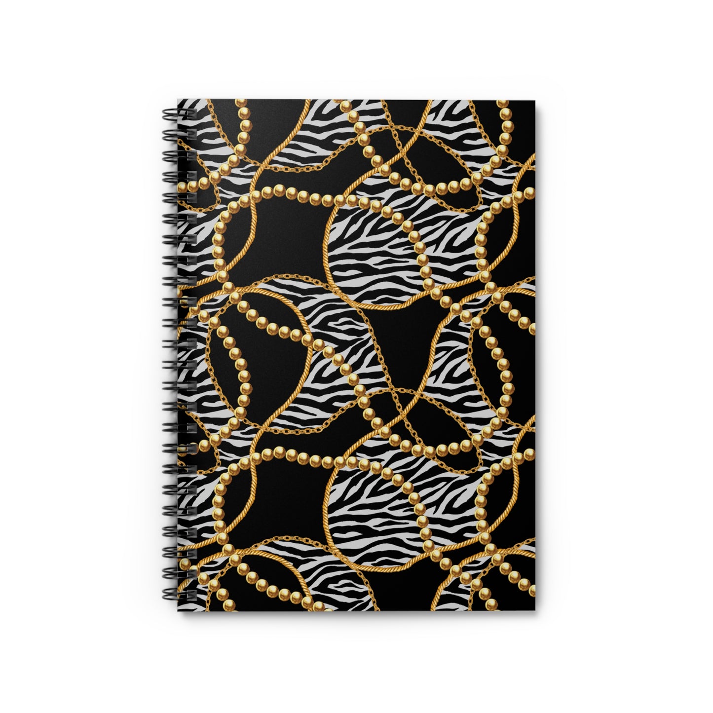 Chic Zebra Print Spiral Notebook - Stylish Ruled Lined Journal for Modern Creatives