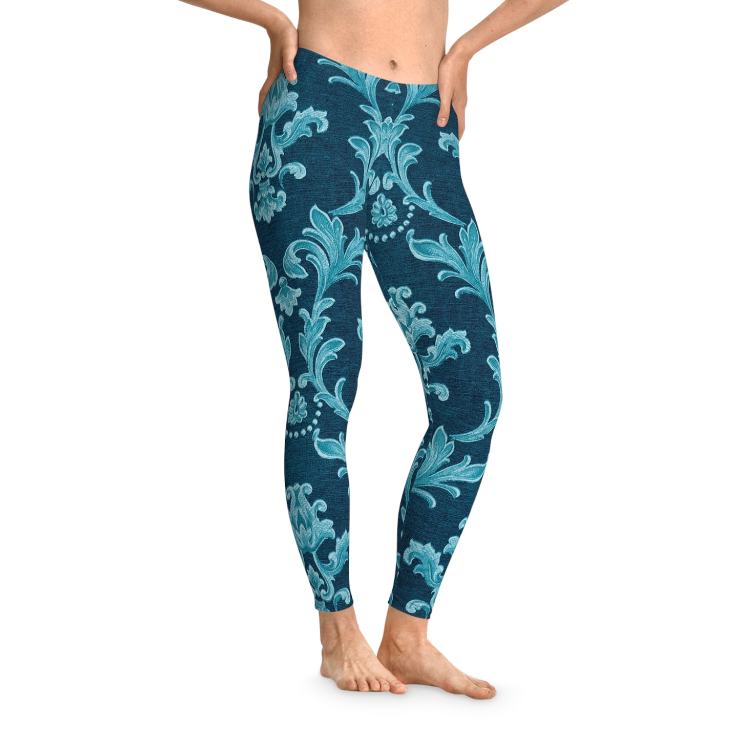 Elegant Floral Stretchy Leggings for Comfort & Style