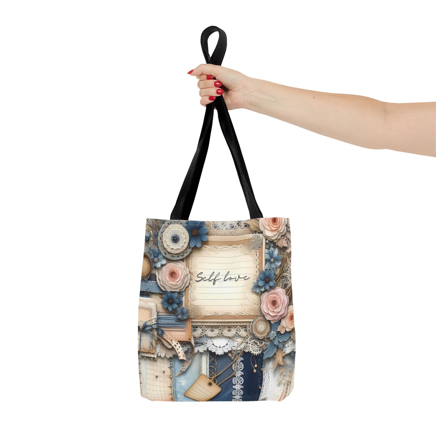 Self Love & Self Care Floral Tote Bag - Stylish & Inspirational Everyday Accessory