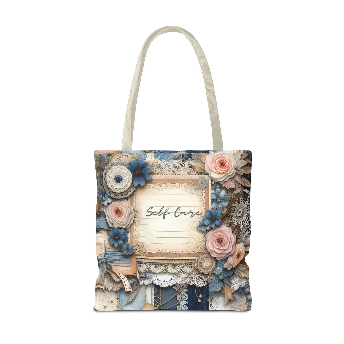 Self Love & Self Care Floral Tote Bag - Stylish & Inspirational Everyday Accessory