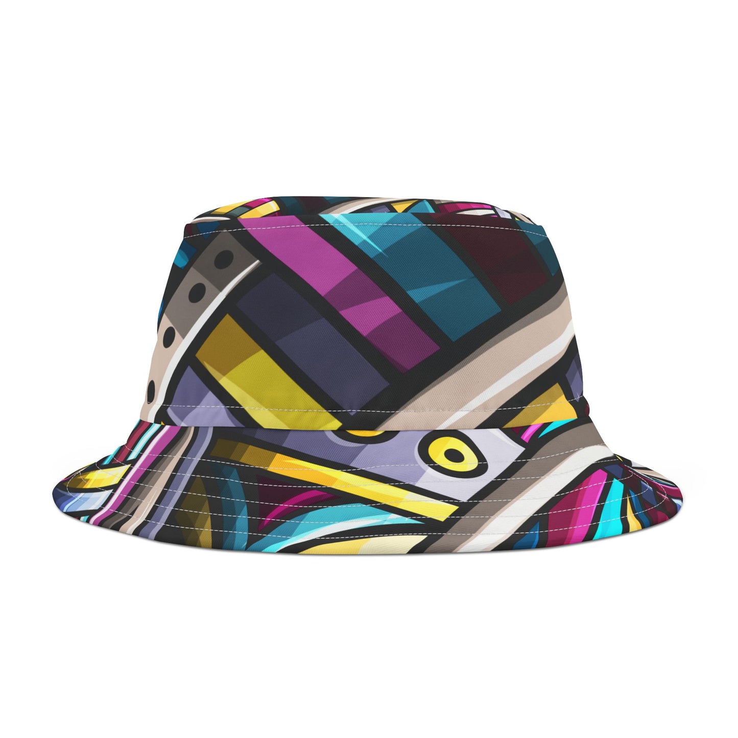 Vibrant Geometric Bucket Hat - Colorful Summer Accessory