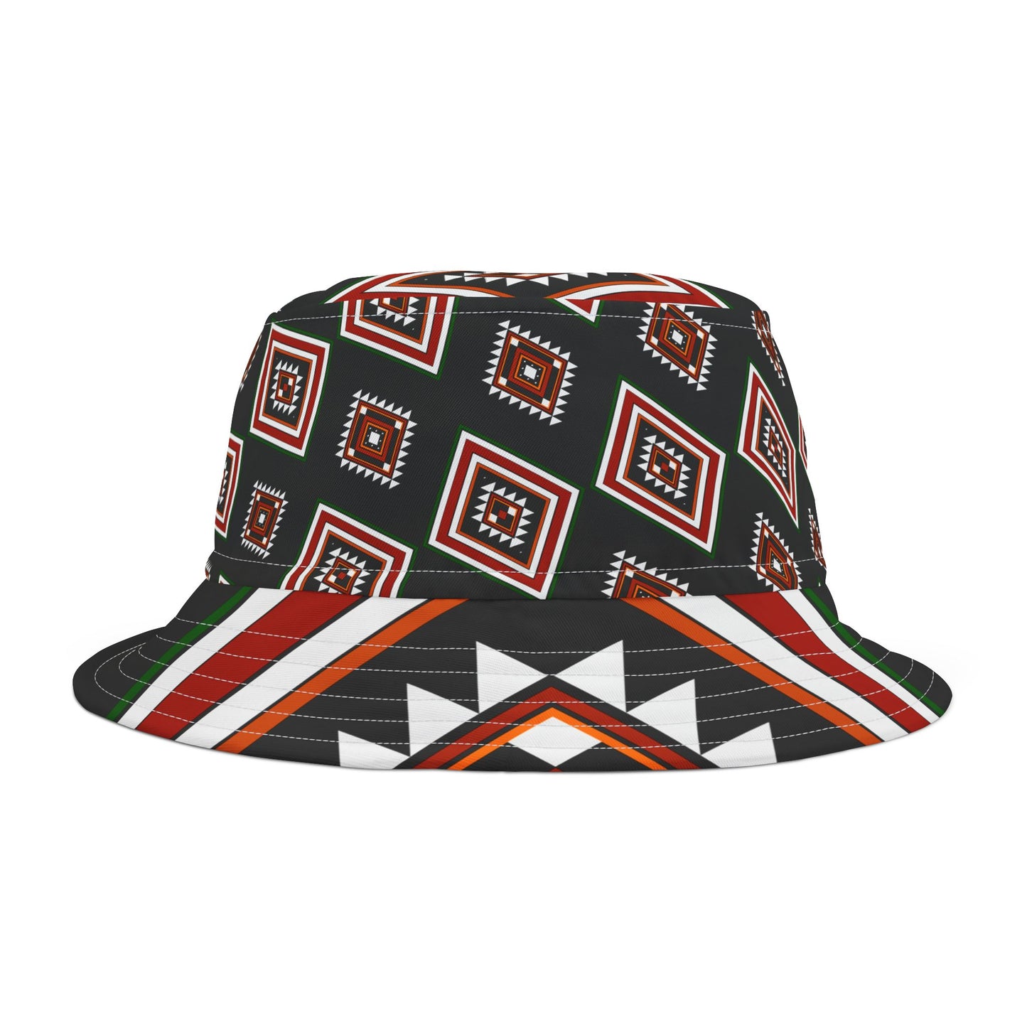 Aztec-Inspired Tribal Print Bucket Hat - Unique and Cultural