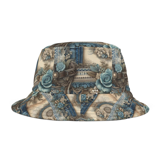 Vintage Floral Bucket Hat - Boho Chic, Ideal for Summer Outings & Festivals