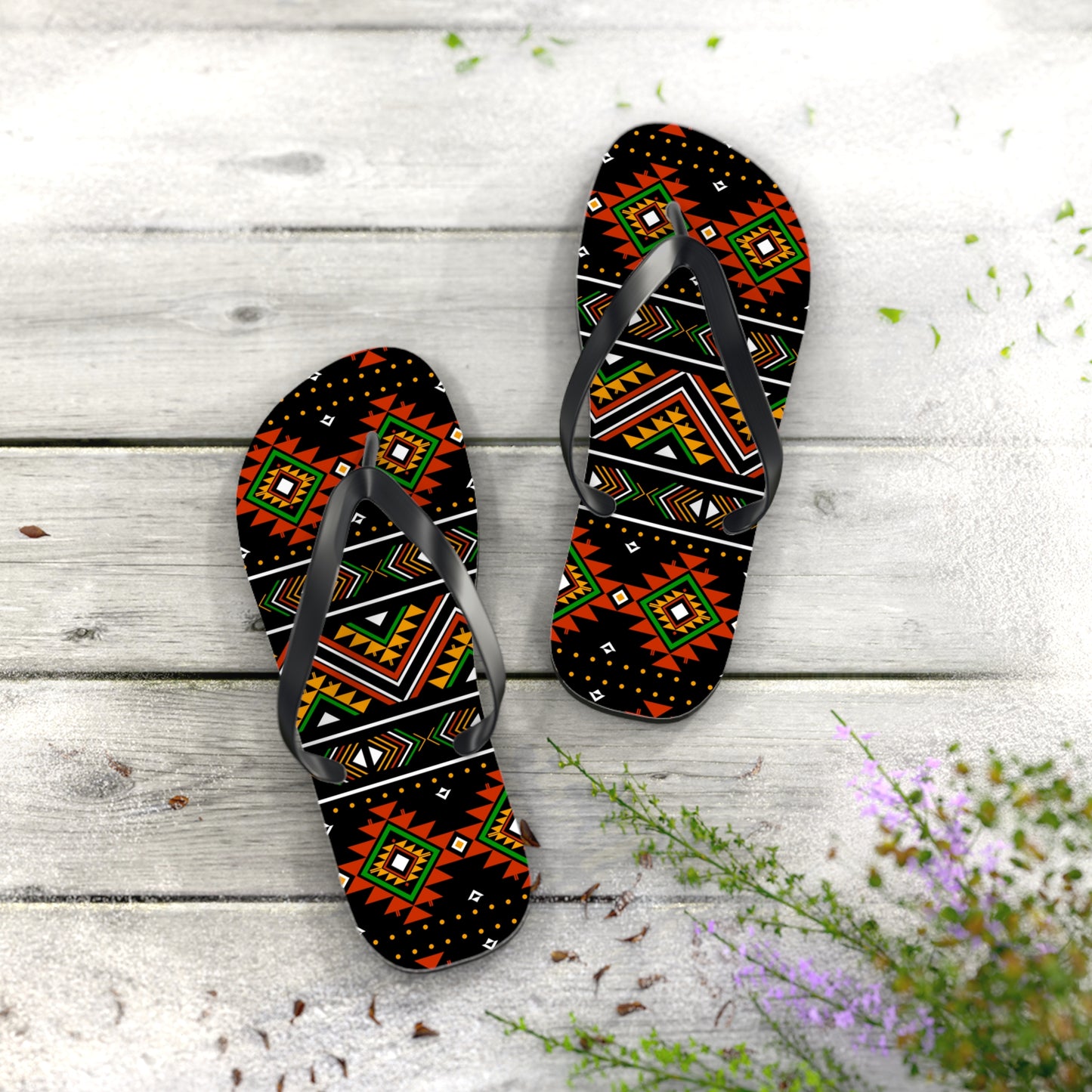 Tribal Print Flip Flops - Boho Summer Sandals