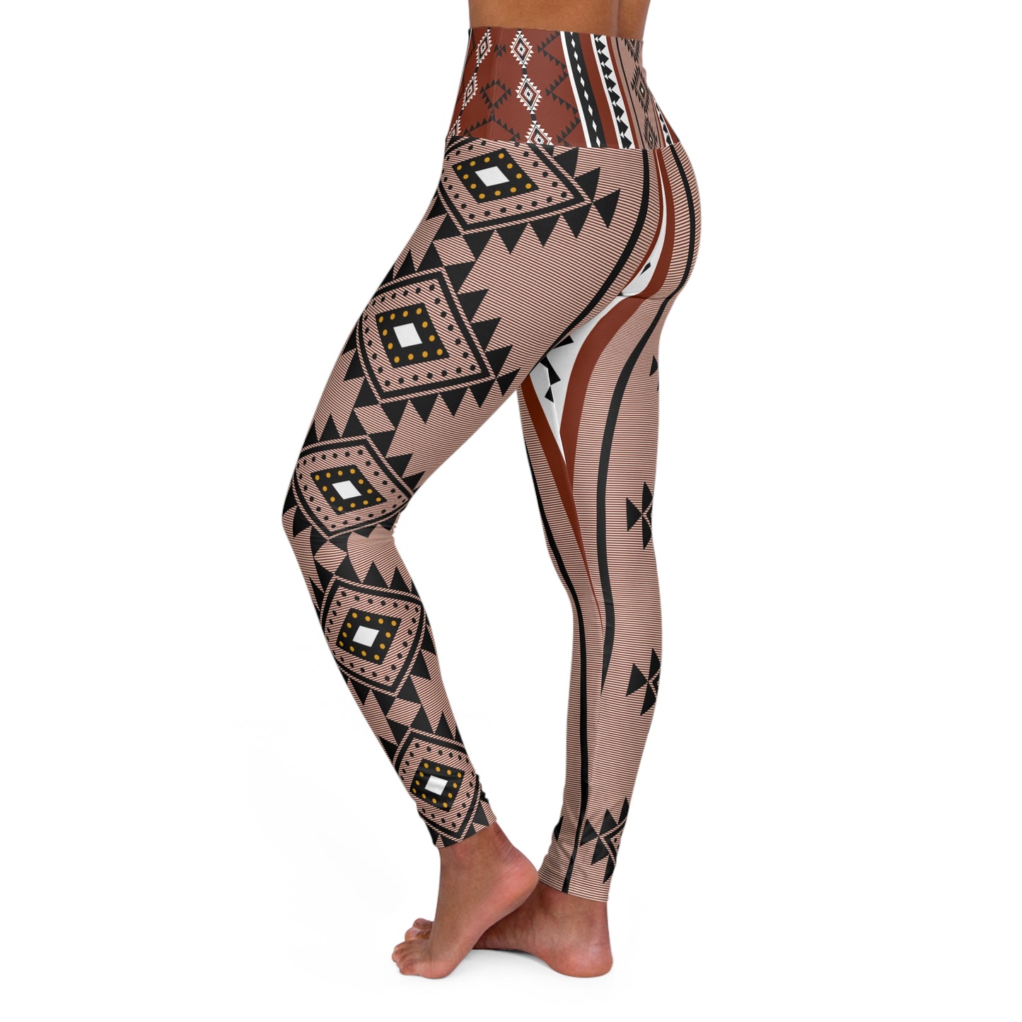 Tribal Print High Waisted Yoga Leggings - Stylish & Comfortable Activewear