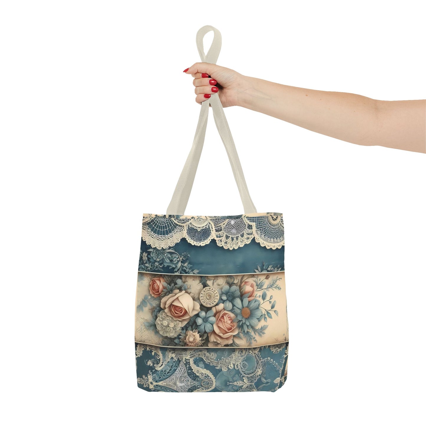 Elegant Floral Lace Tote Bag - Vintage Style for Everyday Use