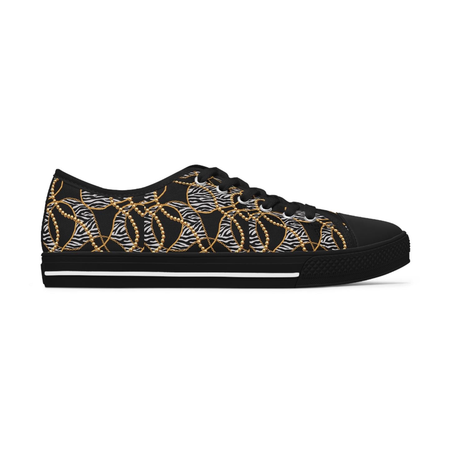 Trendy Women's Low Top Sneakers with Bold Zebra Design