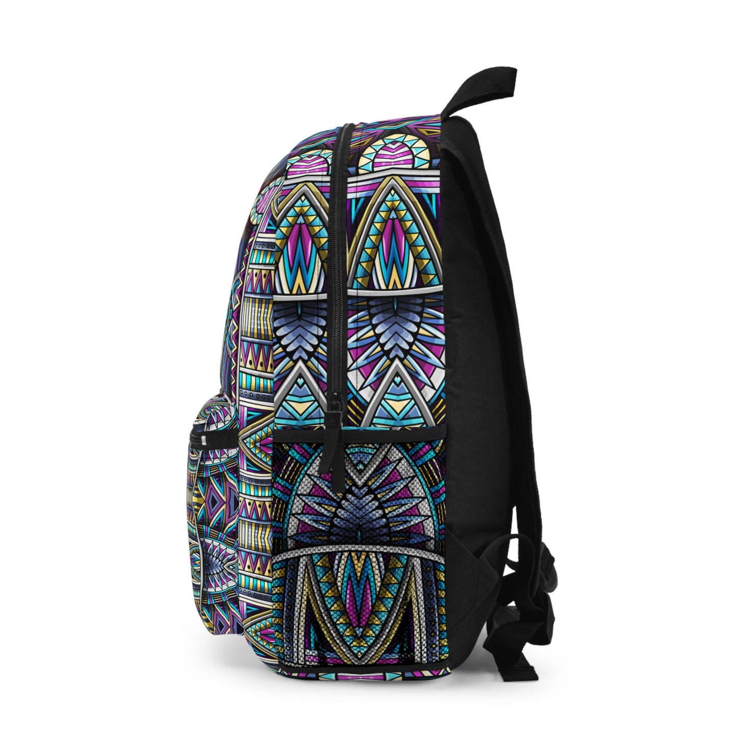 Colorful Geometric Backpack - Trendy Travel Bag for Students & Adventurers