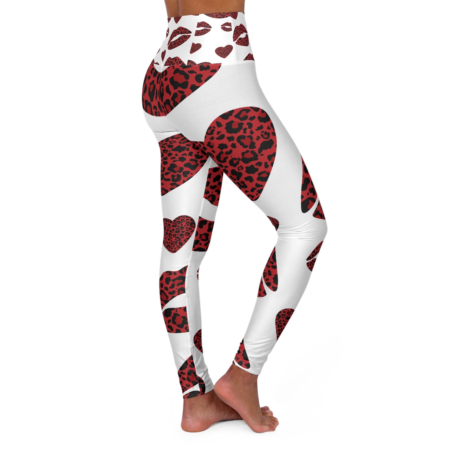 Playful Leopard Print High Waisted Yoga Leggings - Fun and Flirty Fitness Wear