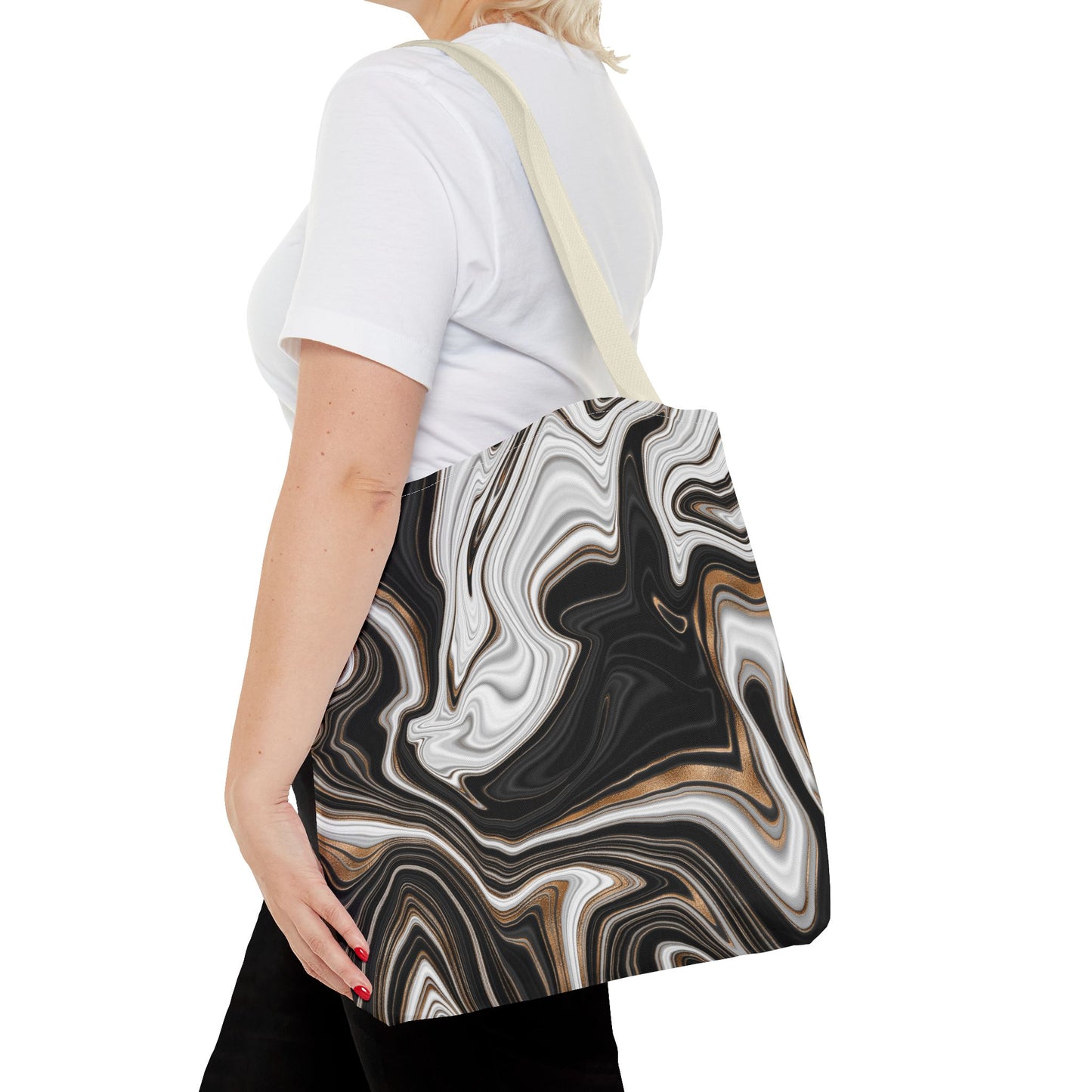 Chic Marble Print Tote Bag - Stylish Eco-Friendly Carryall for Everyday Use