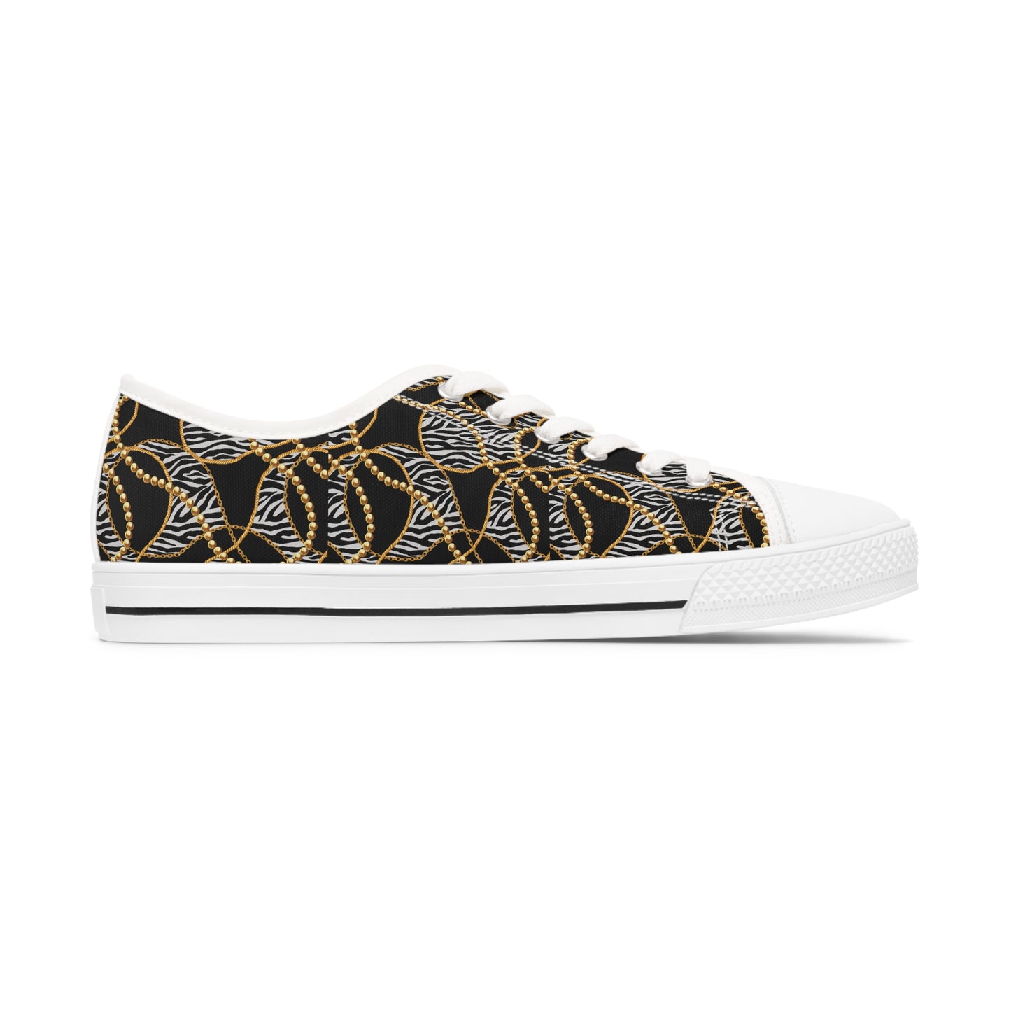 Trendy Women's Low Top Sneakers with Bold Zebra Design