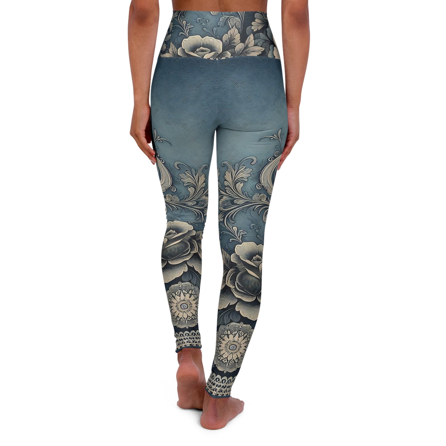 Bohemian Floral High Waisted Yoga Leggings - Stylish Activewear for Comfort and Flexibility