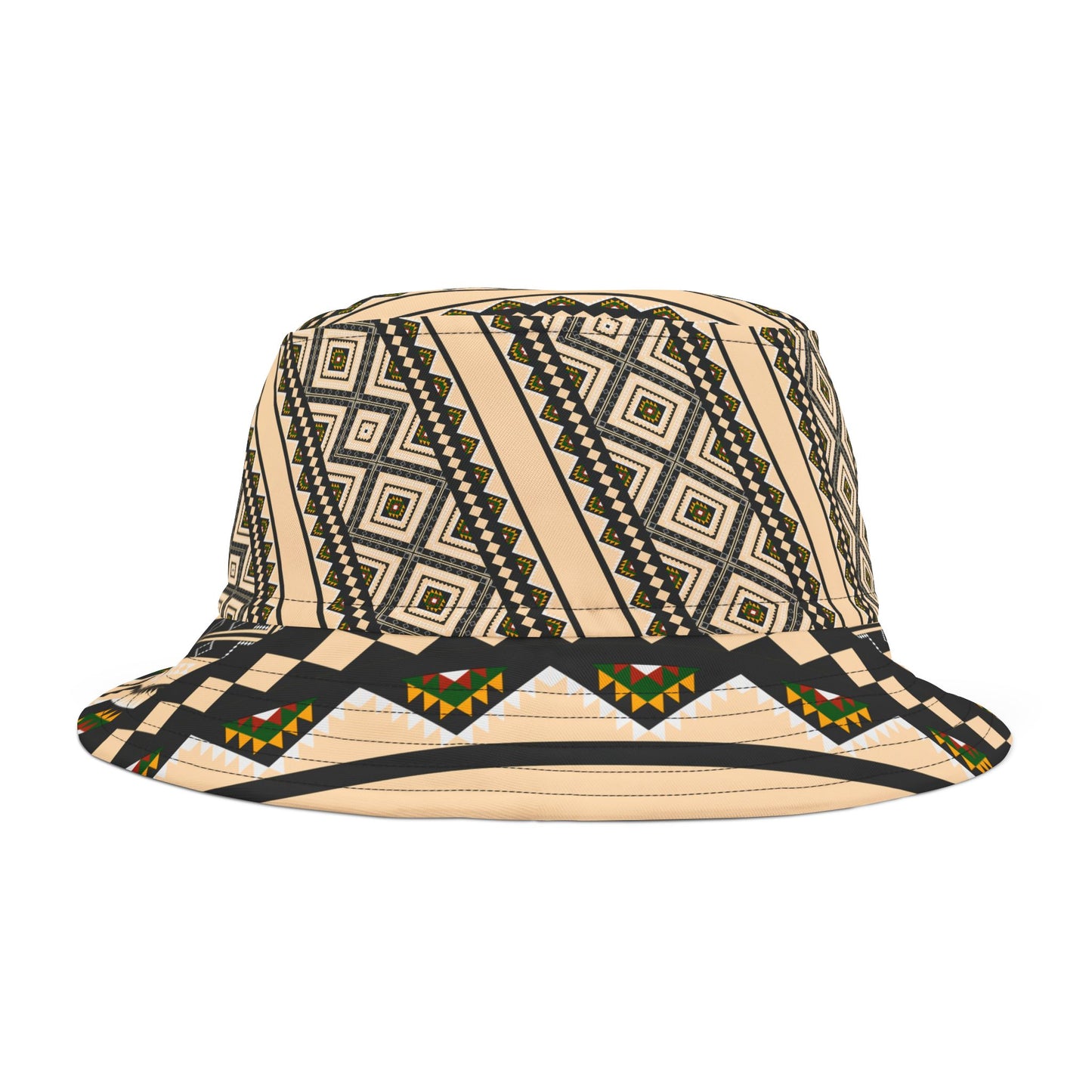 Geometric Pattern Bucket Hat - Retro Meets Modern