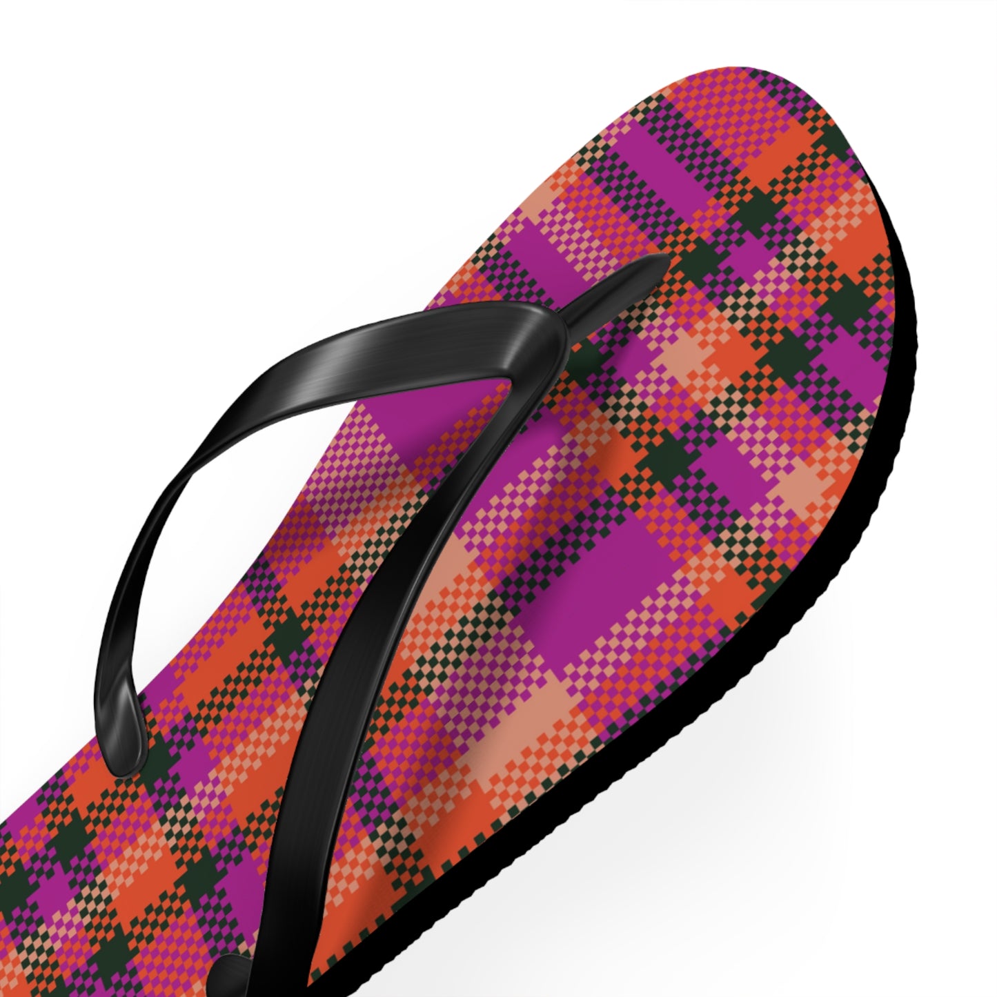 Vibrant Plaid Flip Flops - Perfect for Summer Fun and Casual Outings