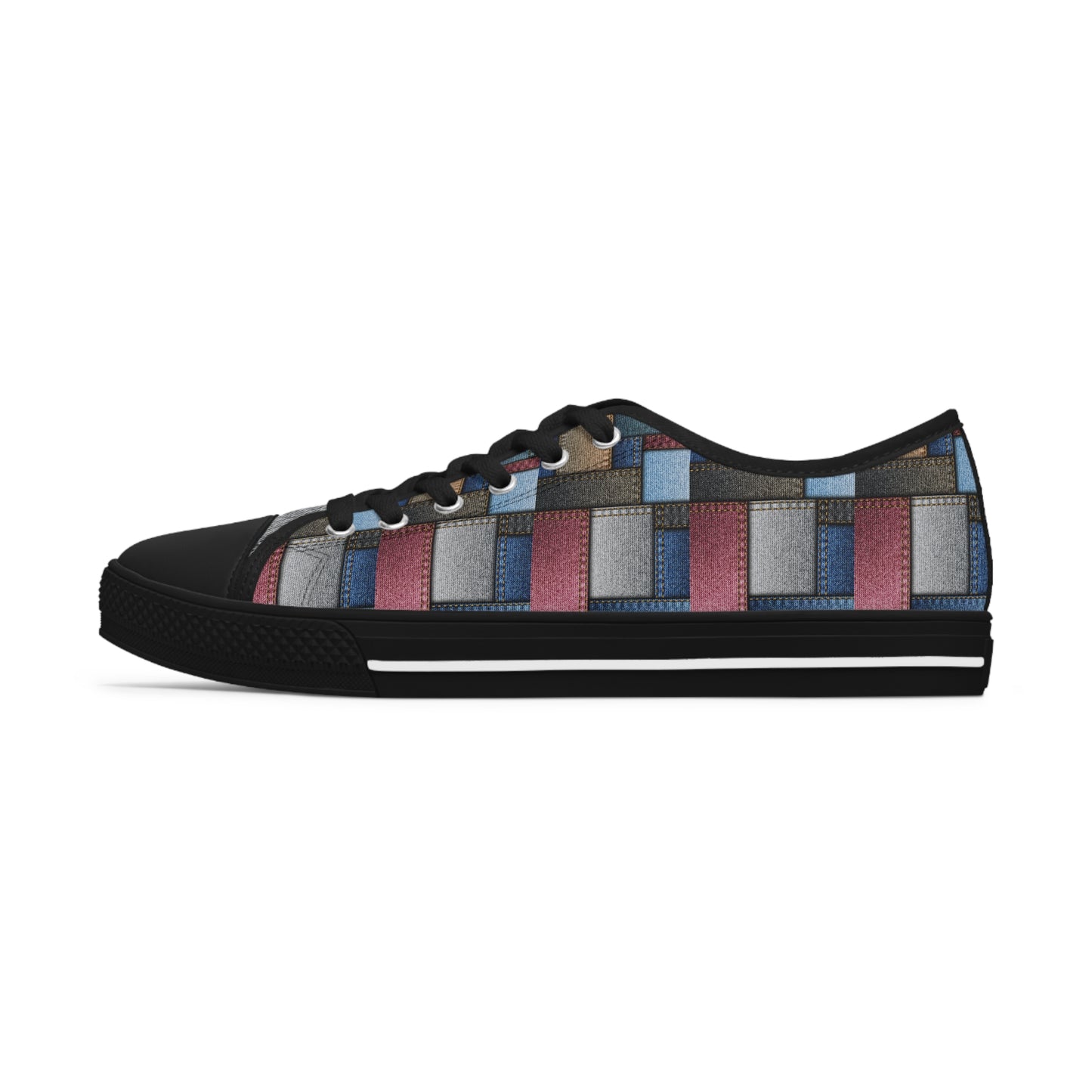 Stylish Women's Low Top Sneakers - Colorful Geometric Design for Casual Comfort