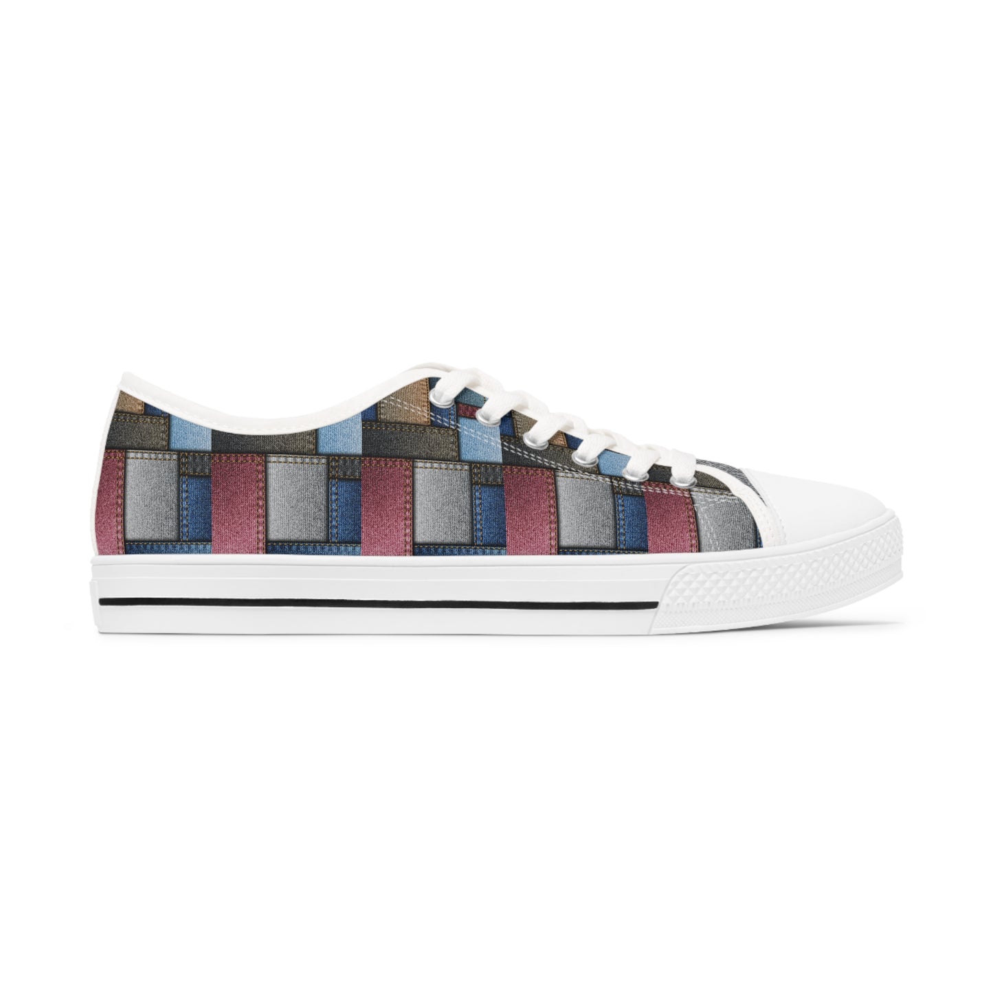 Stylish Women's Low Top Sneakers - Colorful Geometric Design for Casual Comfort