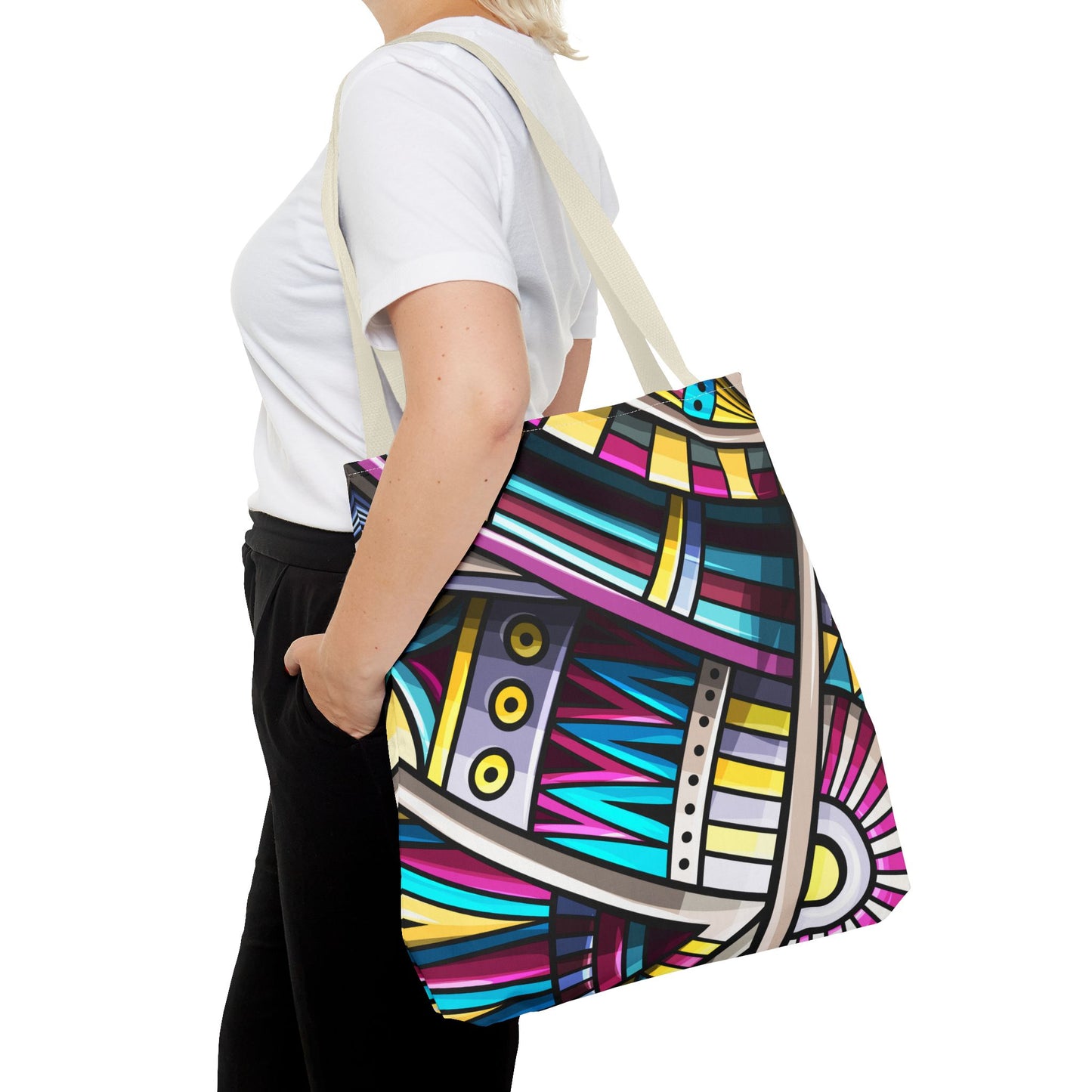 Colorful Graphic Tote Bag - Stylish & Versatile for Everyday Use