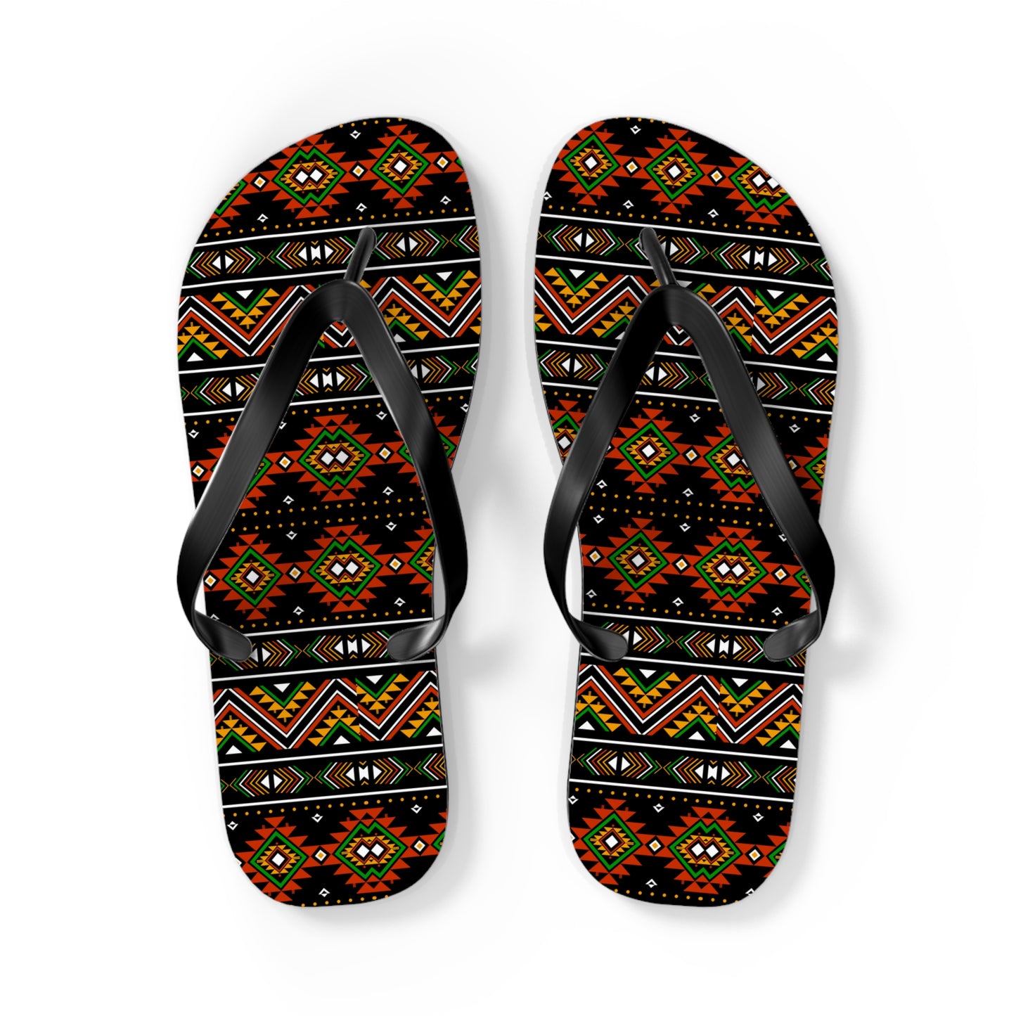 Vibrant Tribal Pattern Flip Flops - Stylish Summer Sandals for Beach Days