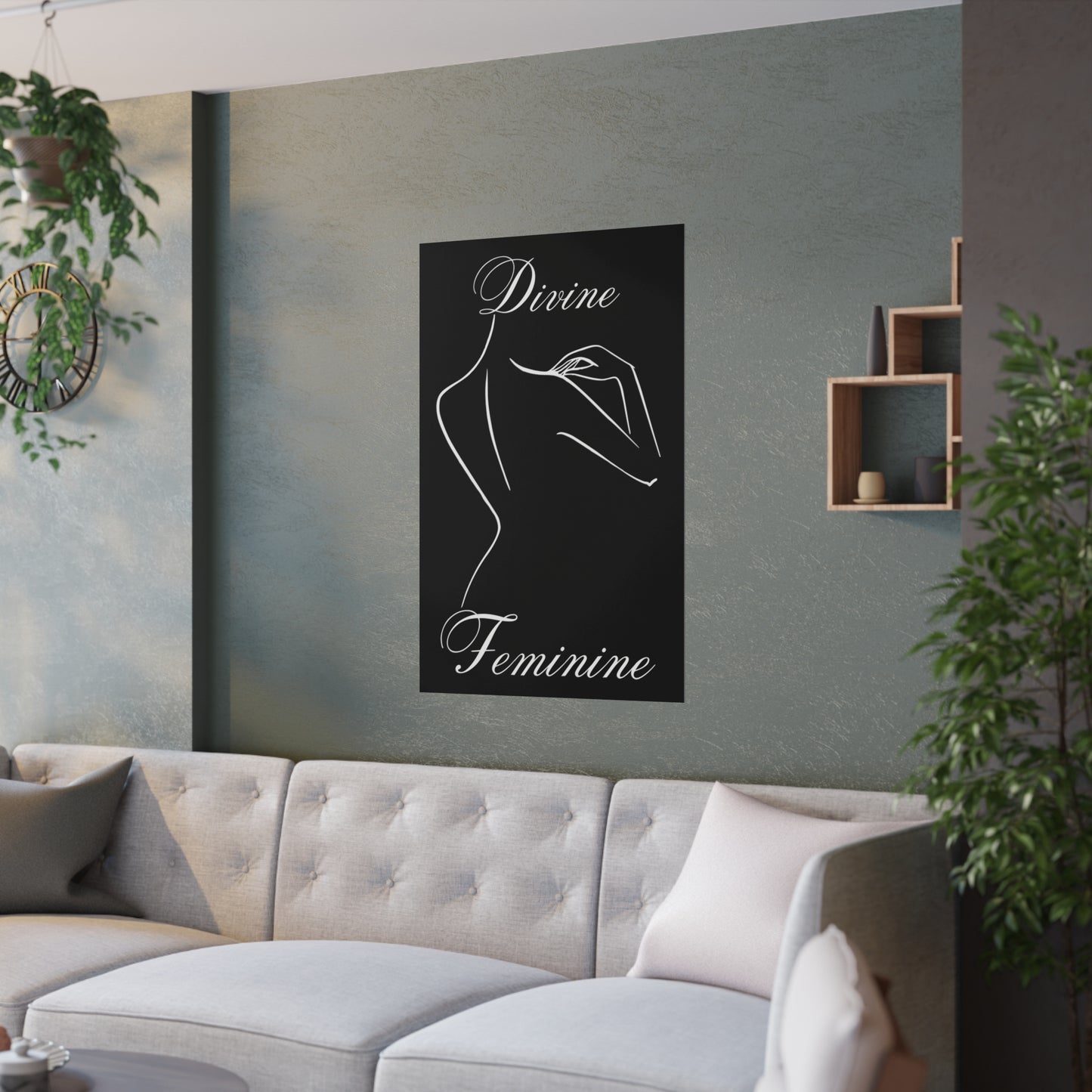 Wall Art Devine Feminine Body Line Art Satin Posters (210gsm)