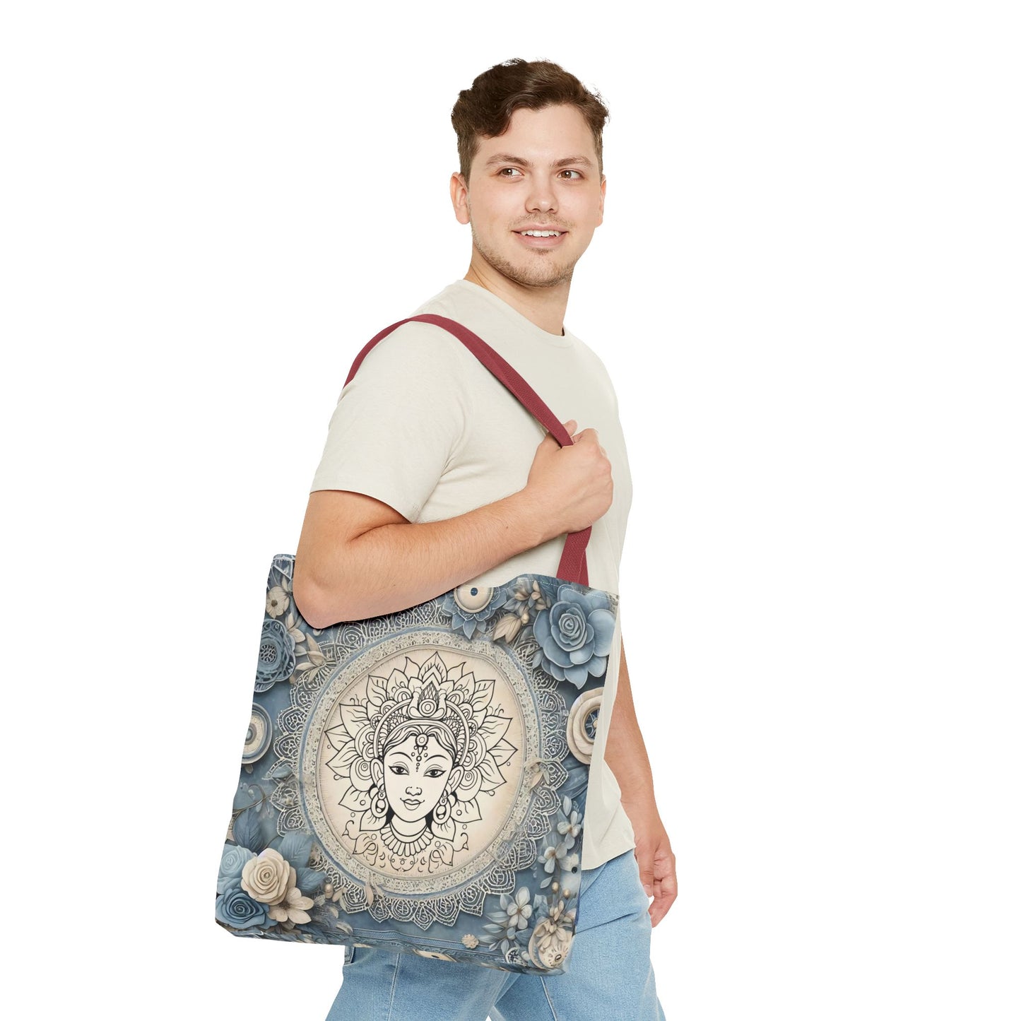 Mandala Goddess Tote Bag - Stylish Bohemian Eco-Friendly Shopping Bag