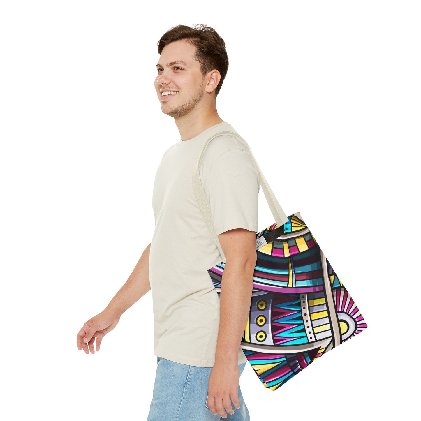 Colorful Graphic Tote Bag - Stylish & Versatile for Everyday Use