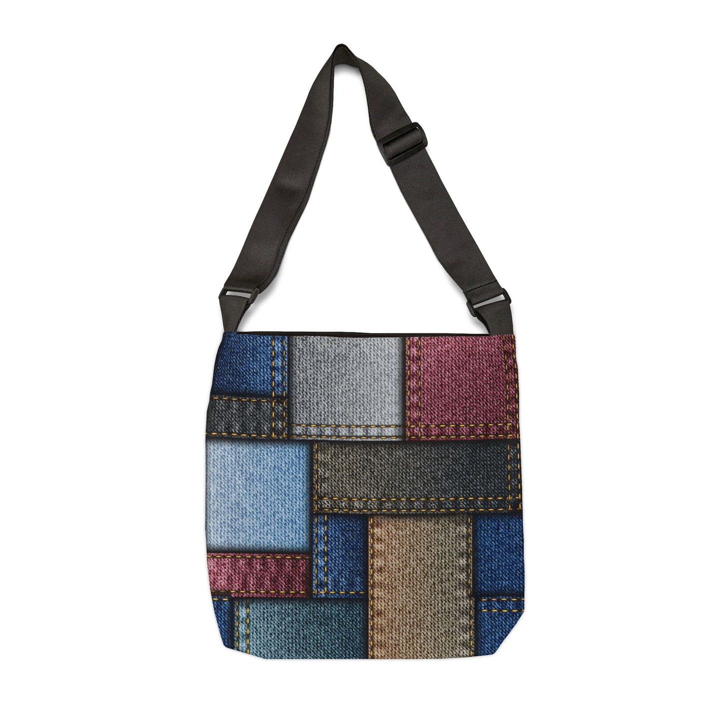 Patchwork Denim Adjustable Tote Bag - Stylish and Versatile Carryall