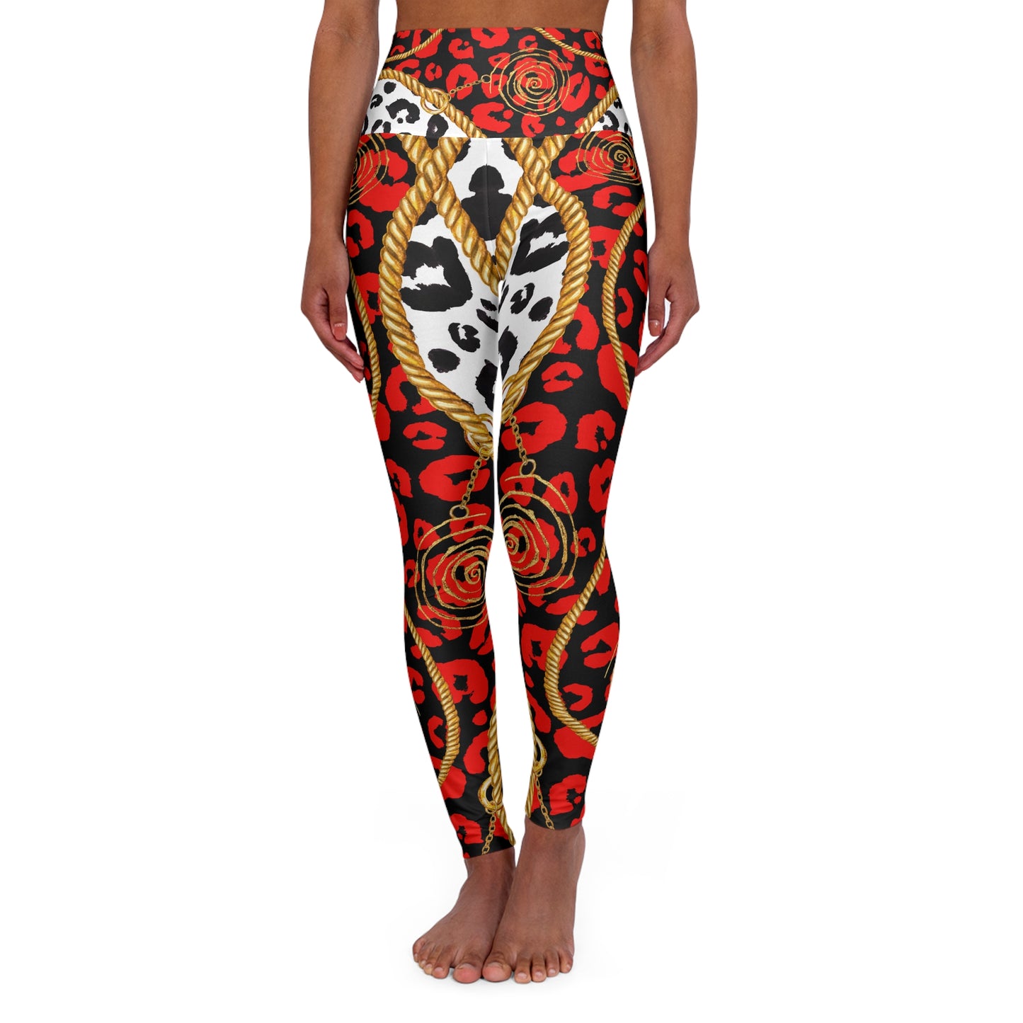 Vibrant High Waisted Yoga Leggings with Bold Animal Prints