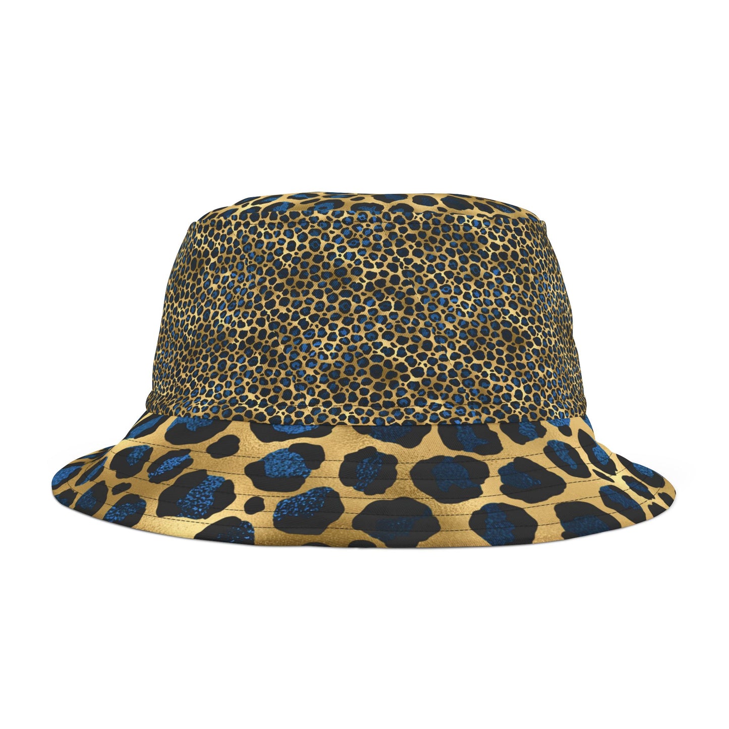 Blue and Gold Leopard Print Bucket Hat - Luxe and Bold