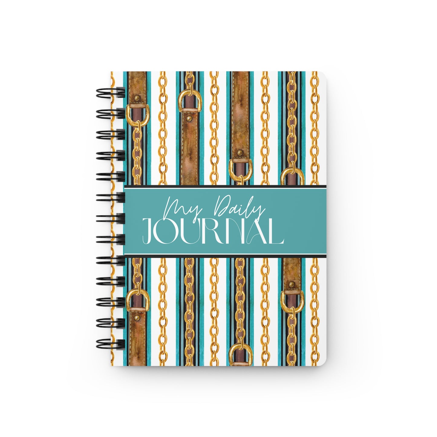 Chic Spiral Bound Journal - My Daily Journal with Chain Design