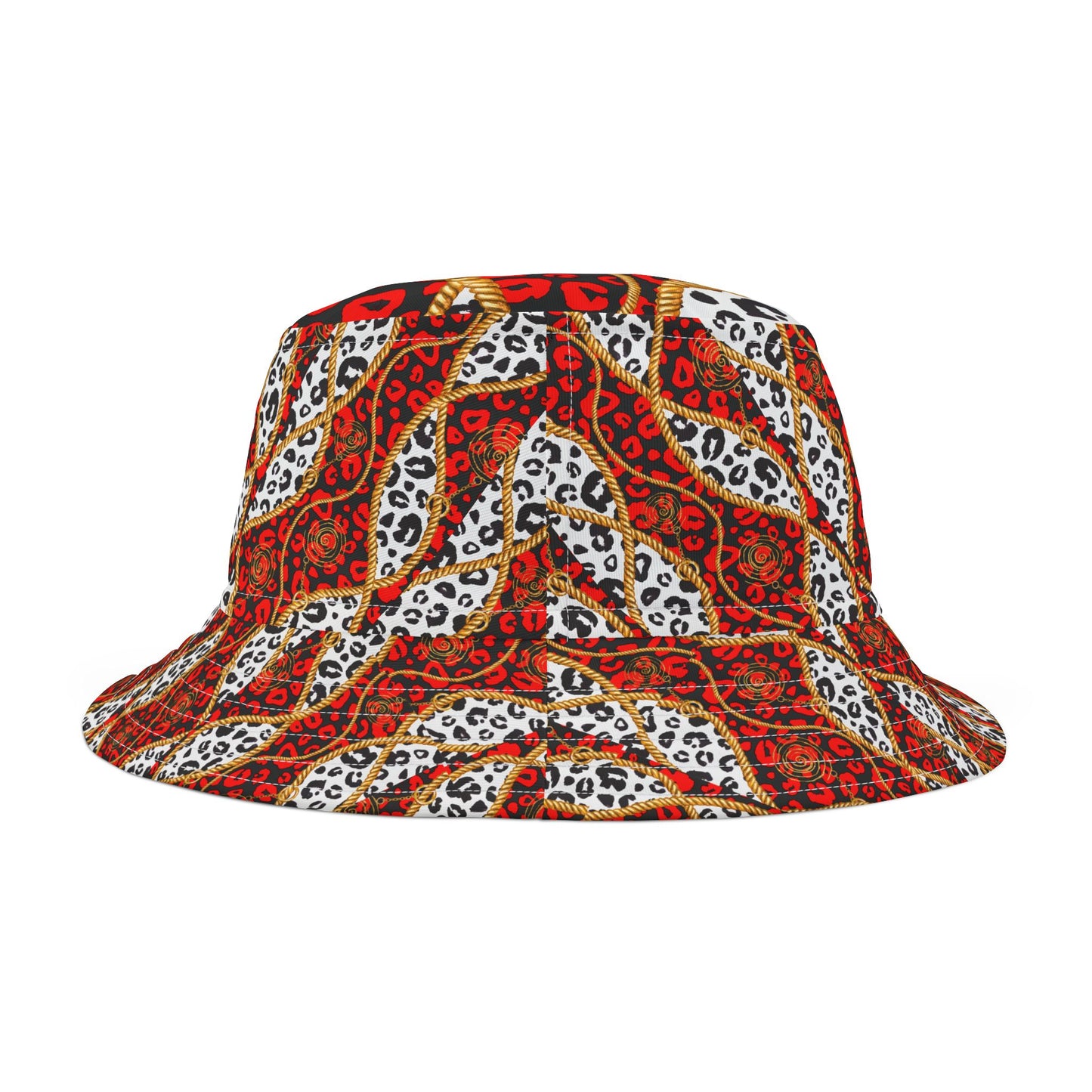 Leopard Print Bucket Hat with Chain Detailing - Fierce and Stylish