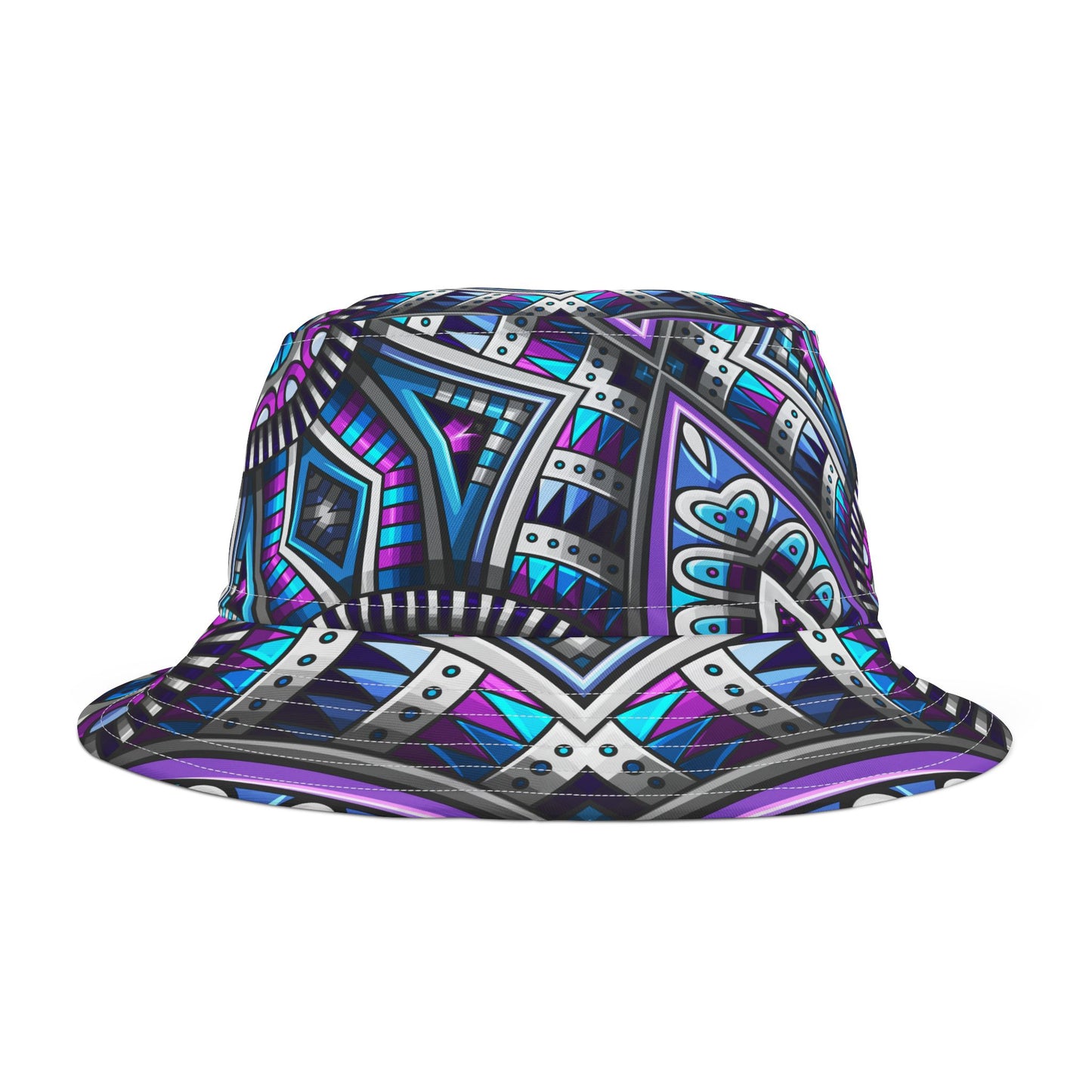 Vibrant Geometric Pattern Bucket Hat - Trendy Everyday Accessory