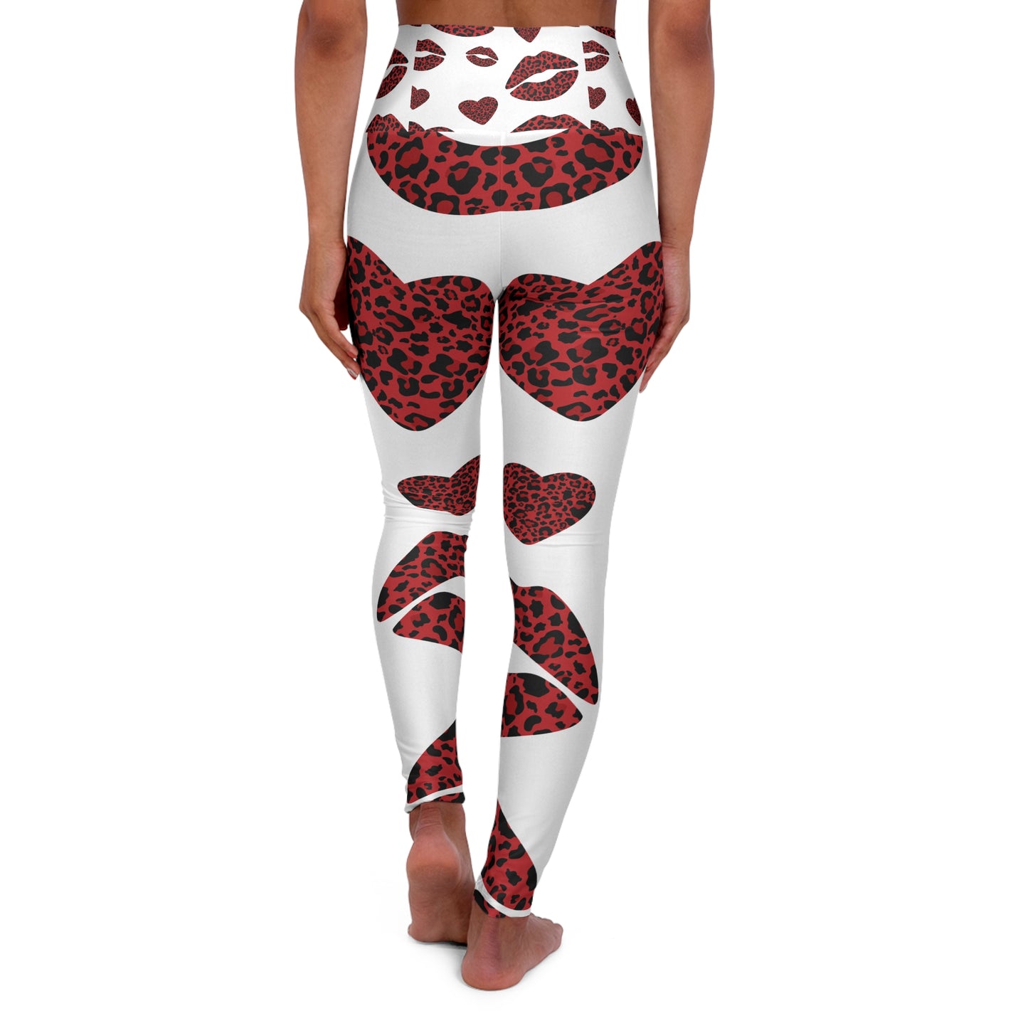 Playful Leopard Print High Waisted Yoga Leggings - Fun and Flirty Fitness Wear