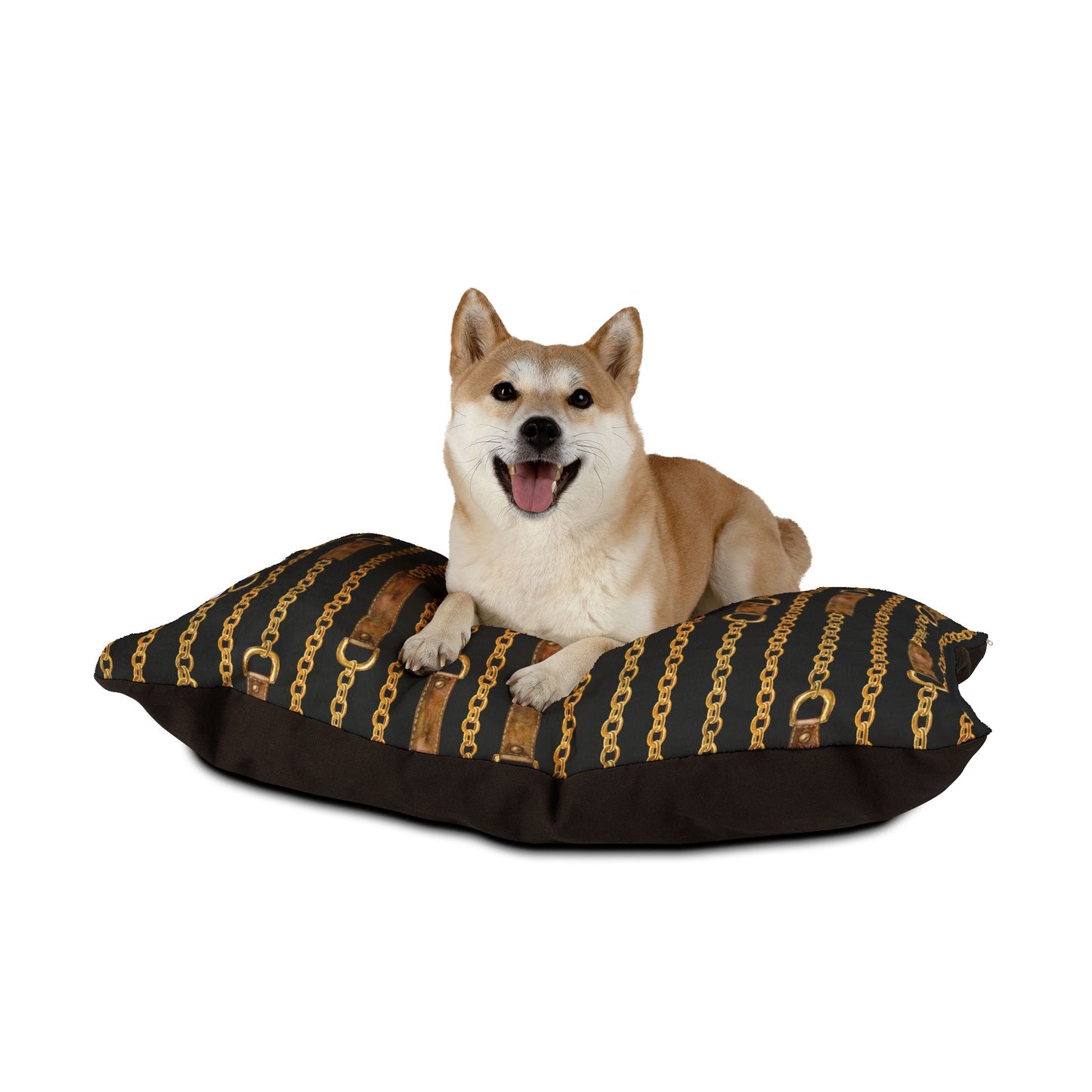 Pet Bed with Leather Straps Print – Stylish Comfort for Your Furry Friend