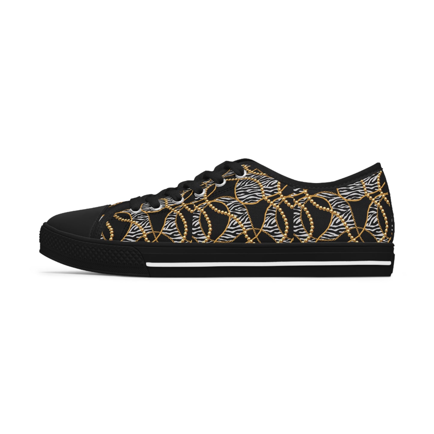 Trendy Women's Low Top Sneakers with Bold Zebra Design