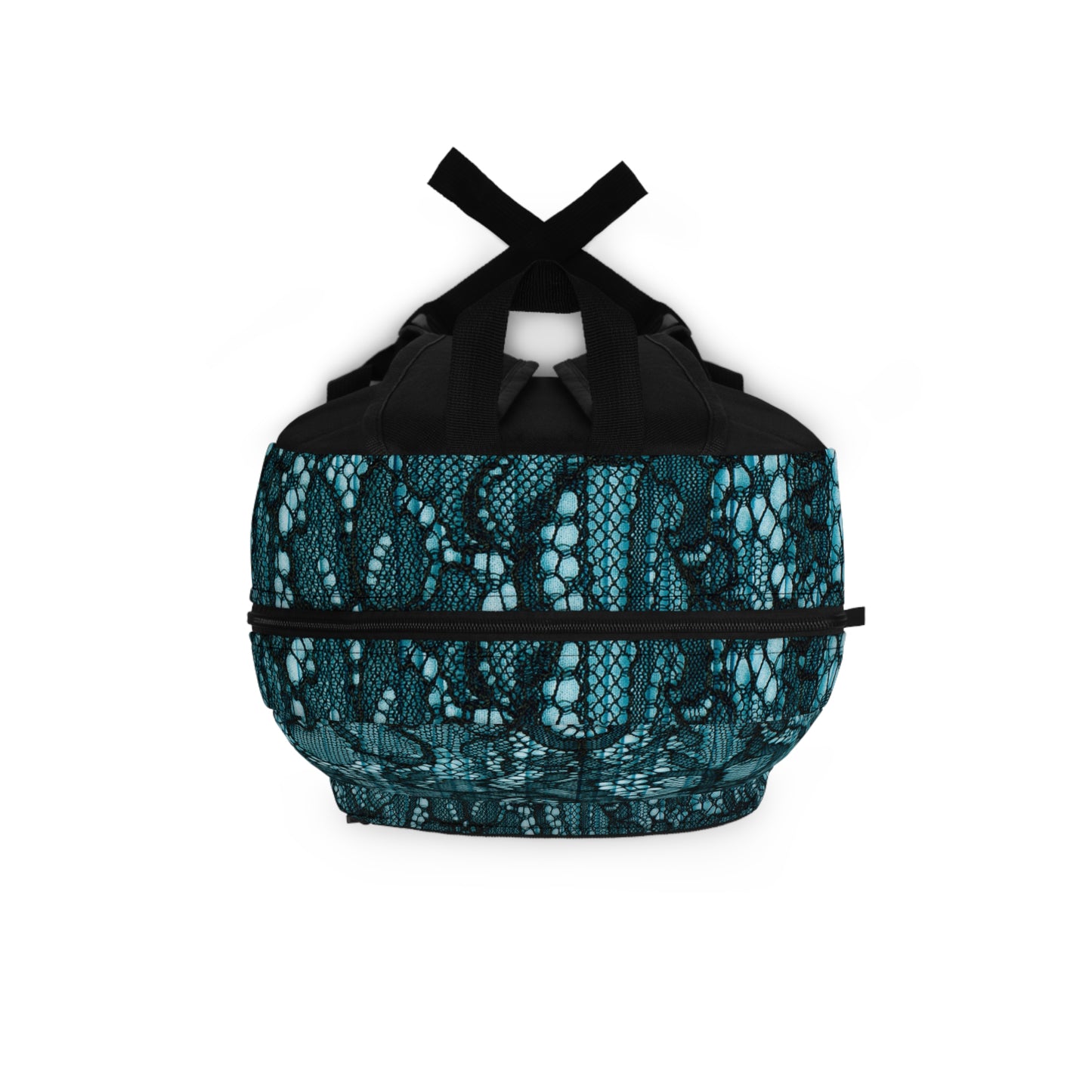 Vintage Backpack with Teal Lace Print-Timeless & Elegant Fashion Accessory