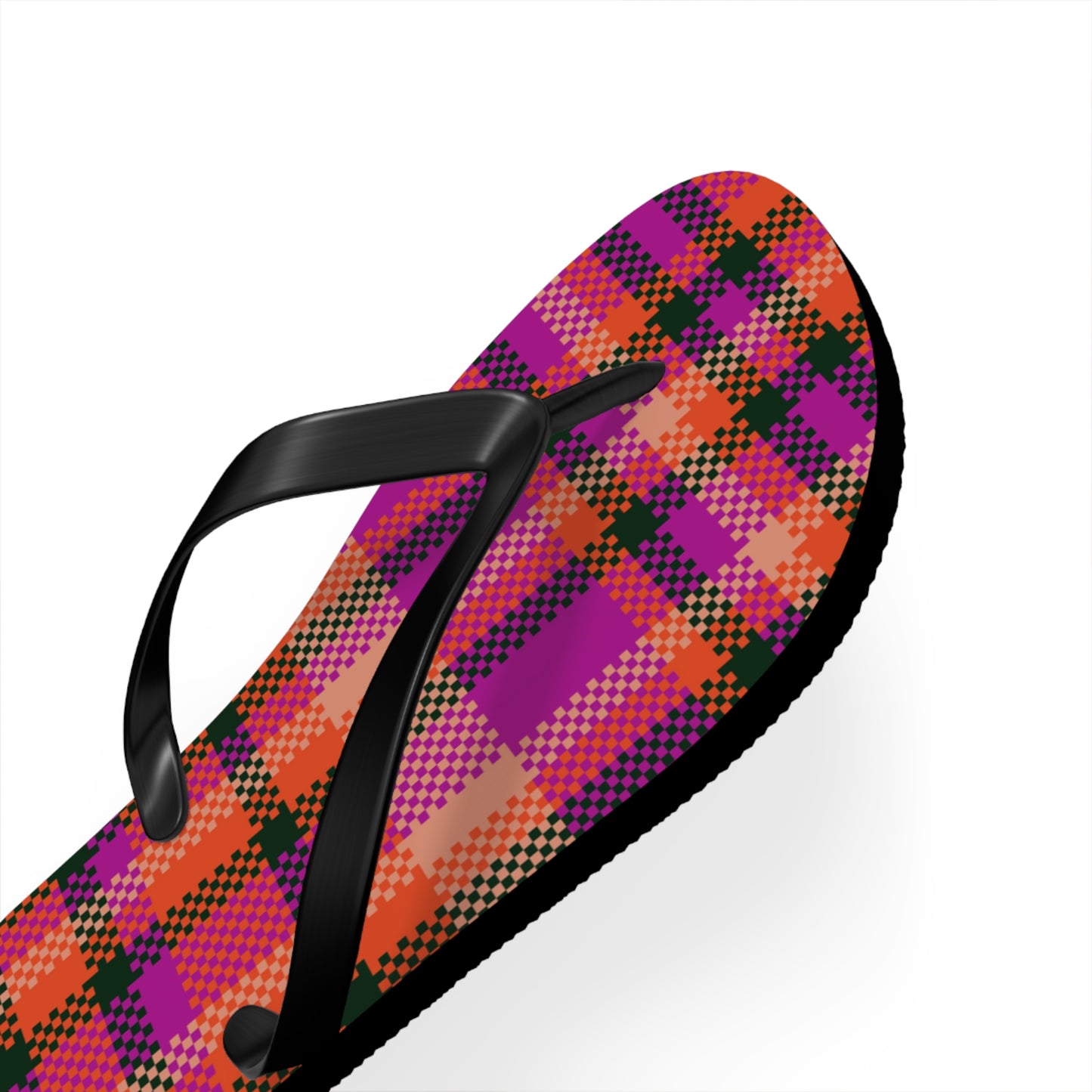 Vibrant Plaid Flip Flops - Perfect for Summer Fun and Casual Outings