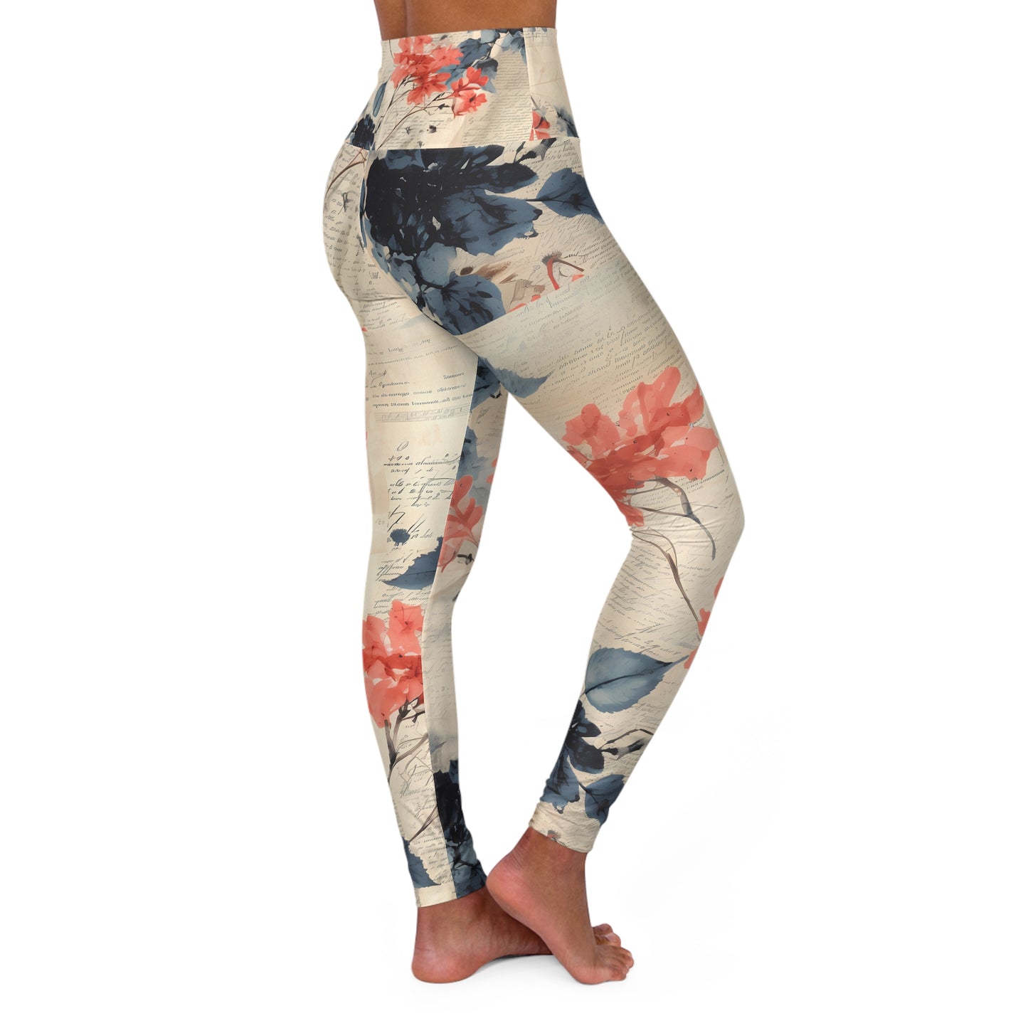 Floral High Waisted Yoga Leggings - Stylish Activewear for Comfort and Movement