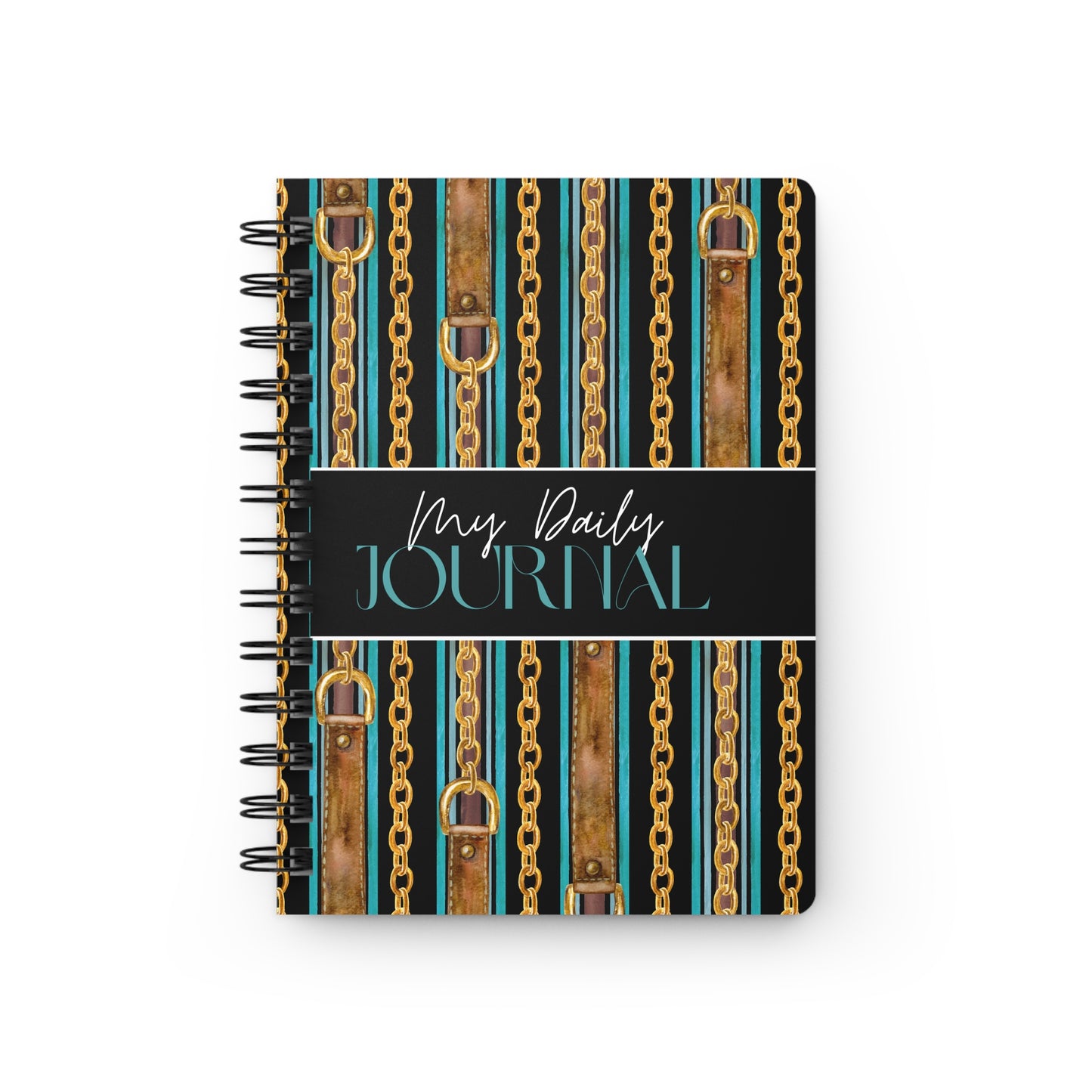 Stylish Spiral Bound Journal - My Daily Journal with Chains Design