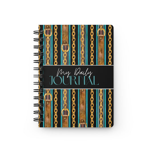 Stylish Spiral Bound Journal - My Daily Journal with Chains Design