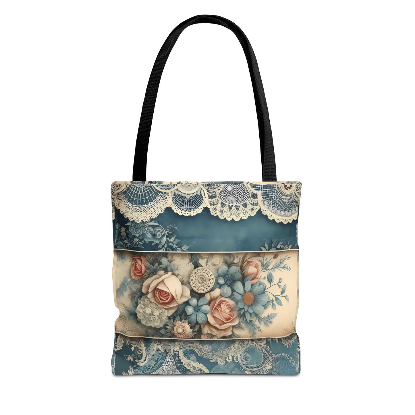 Elegant Floral Lace Tote Bag - Vintage Style for Everyday Use