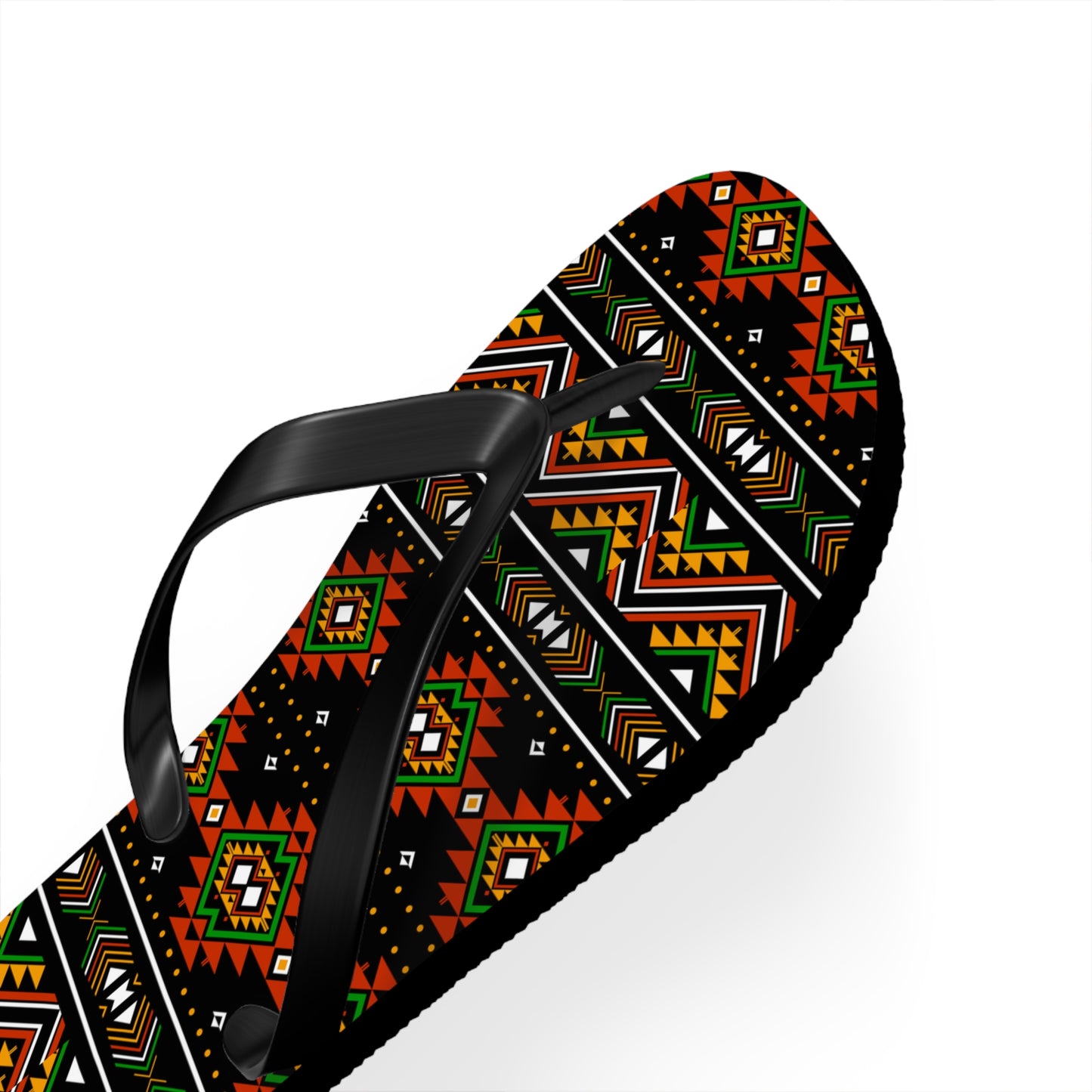 Vibrant Tribal Pattern Flip Flops - Stylish Summer Sandals for Beach Days