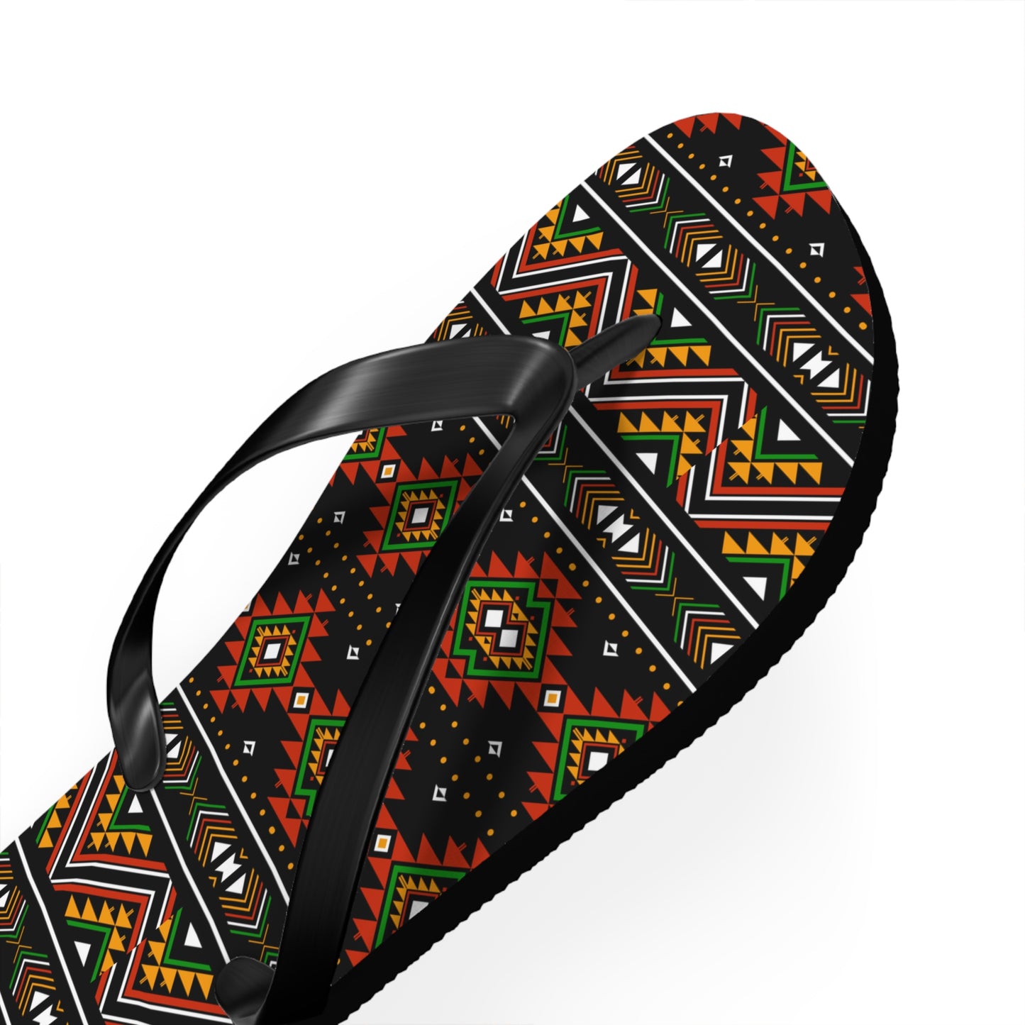 Vibrant Tribal Pattern Flip Flops - Stylish Summer Sandals for Beach Days